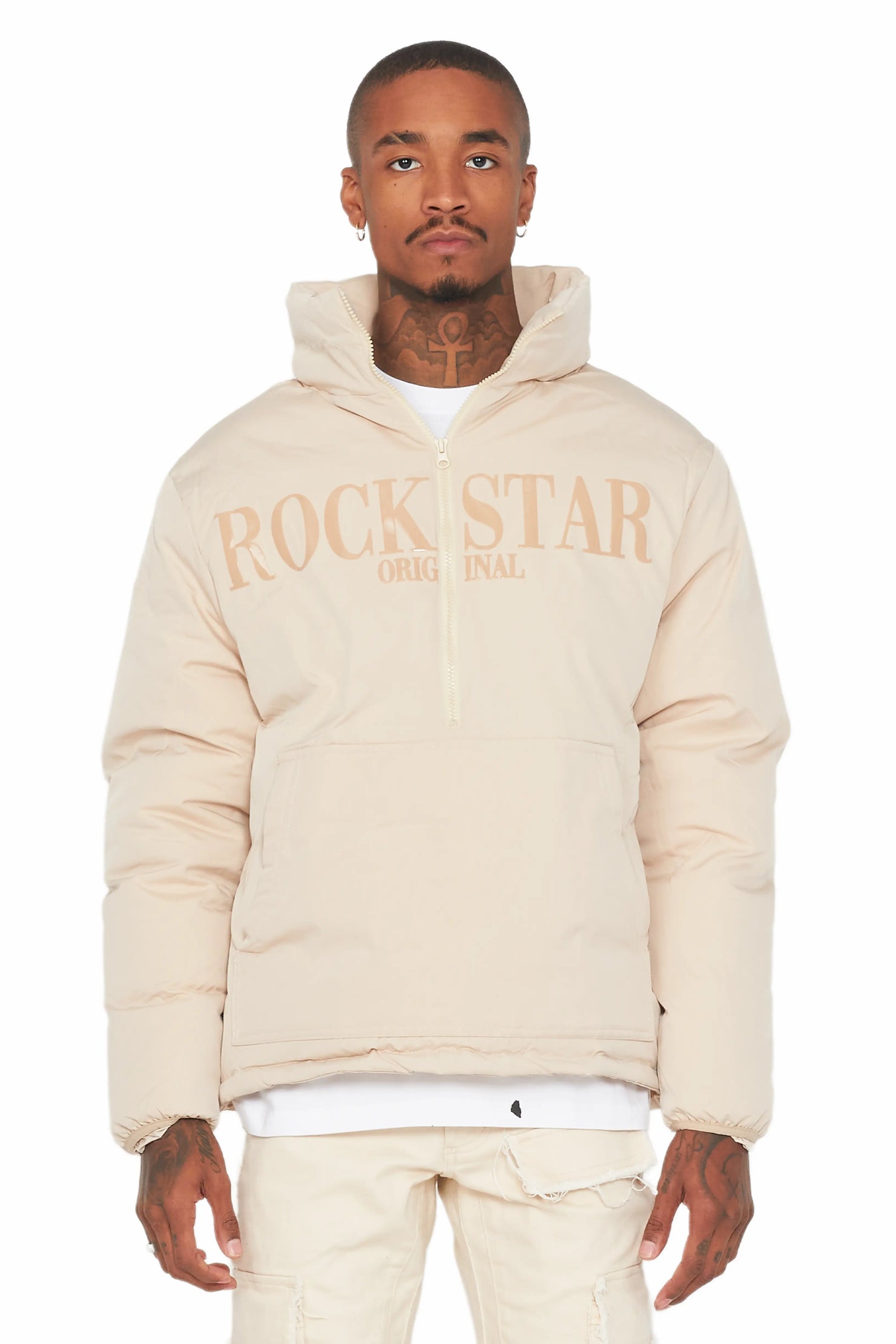 Jon Beige Puffer Jacket