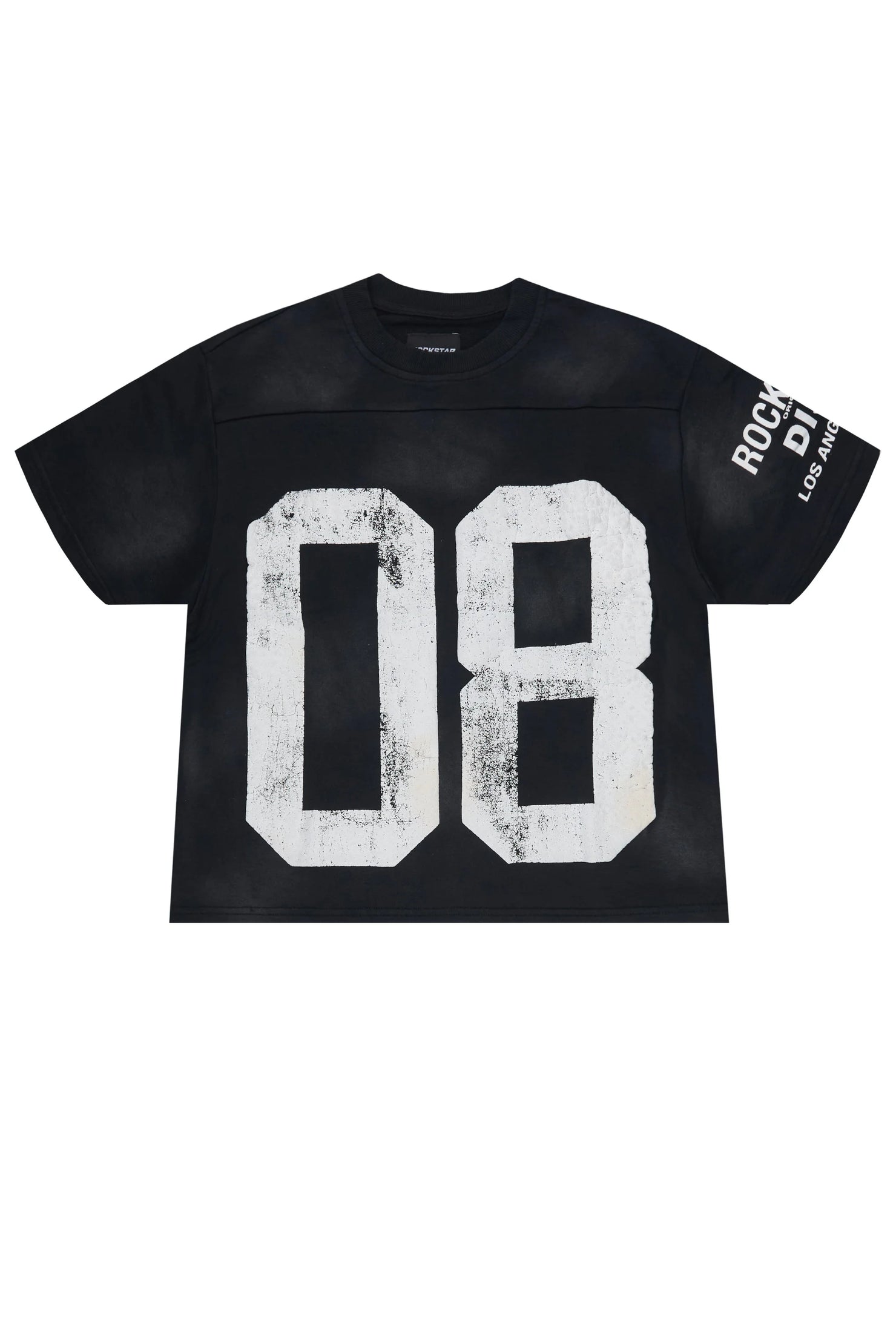 Boys Outline Black French Terry T-Shirt