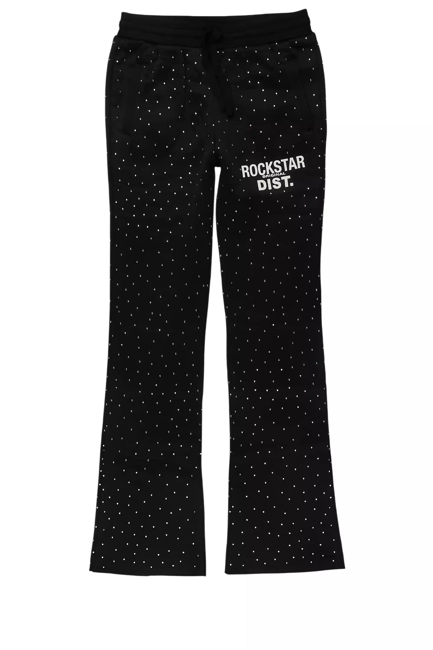 Girls Juliana Rhinestone Black Track Pant