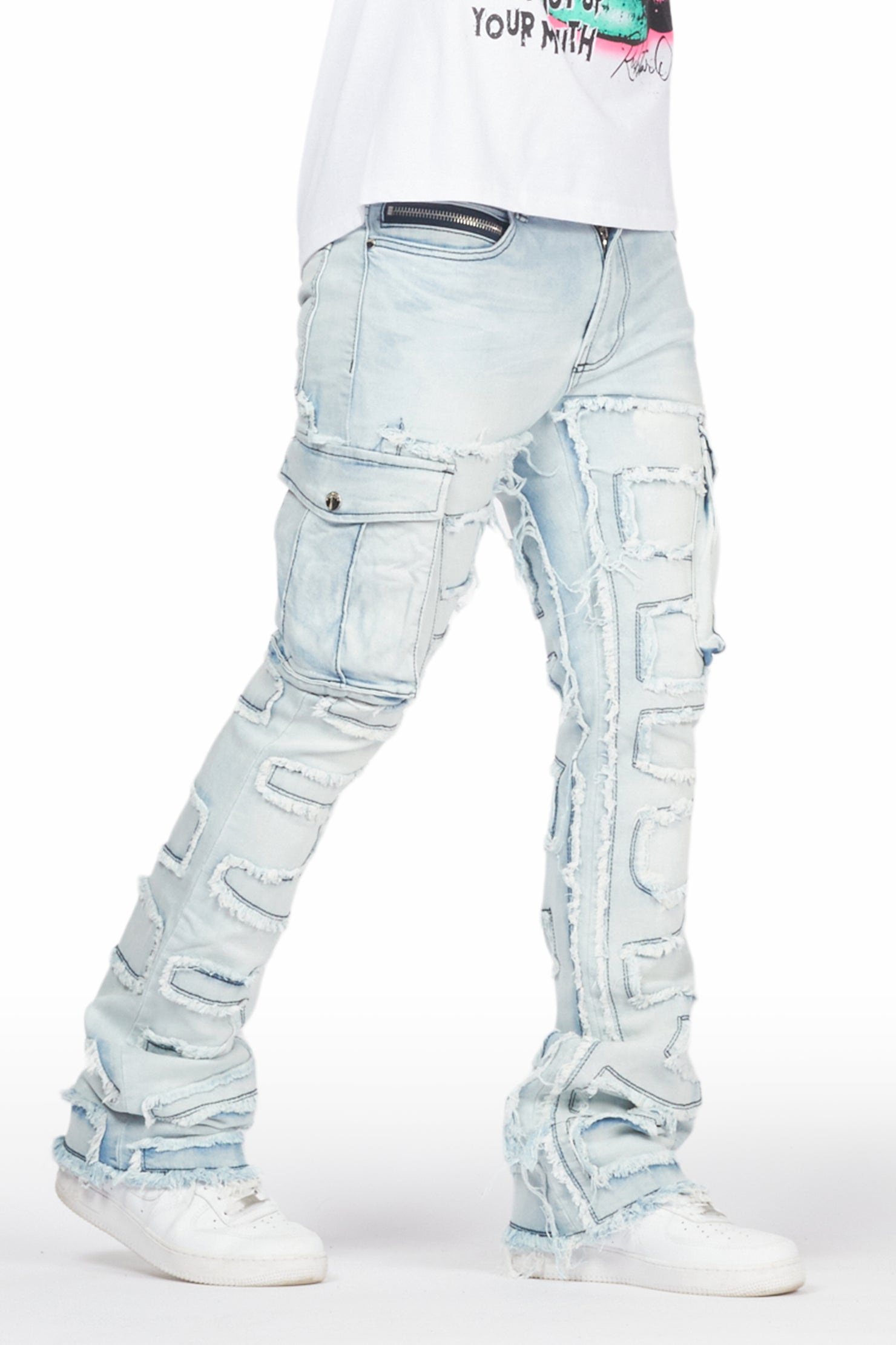 Slater Blue Stacked Flare Jean
