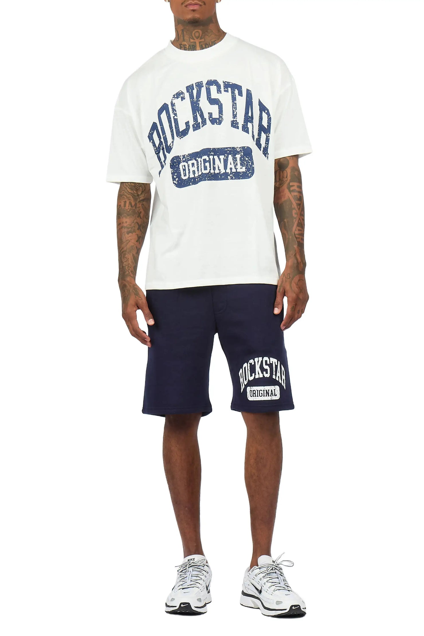 Zig White/Navy T-Shirt/Short Set