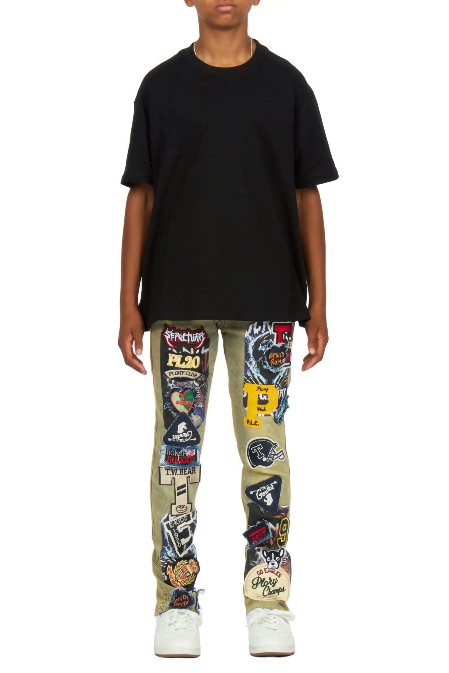 Boys Espen Tint Slim Patchwork Jean
