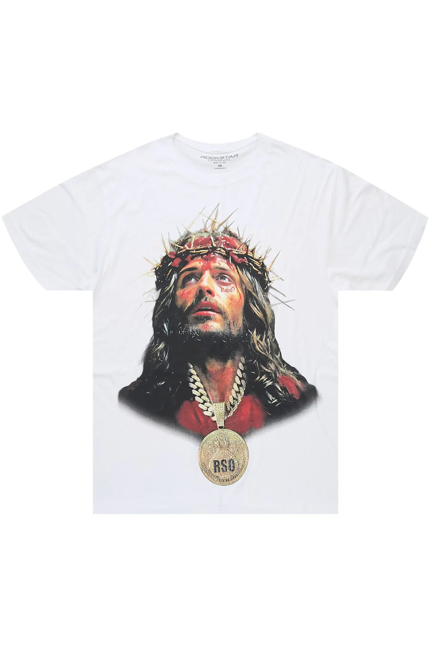 Amina 2.0 White Oversized Graphic T-Shirt