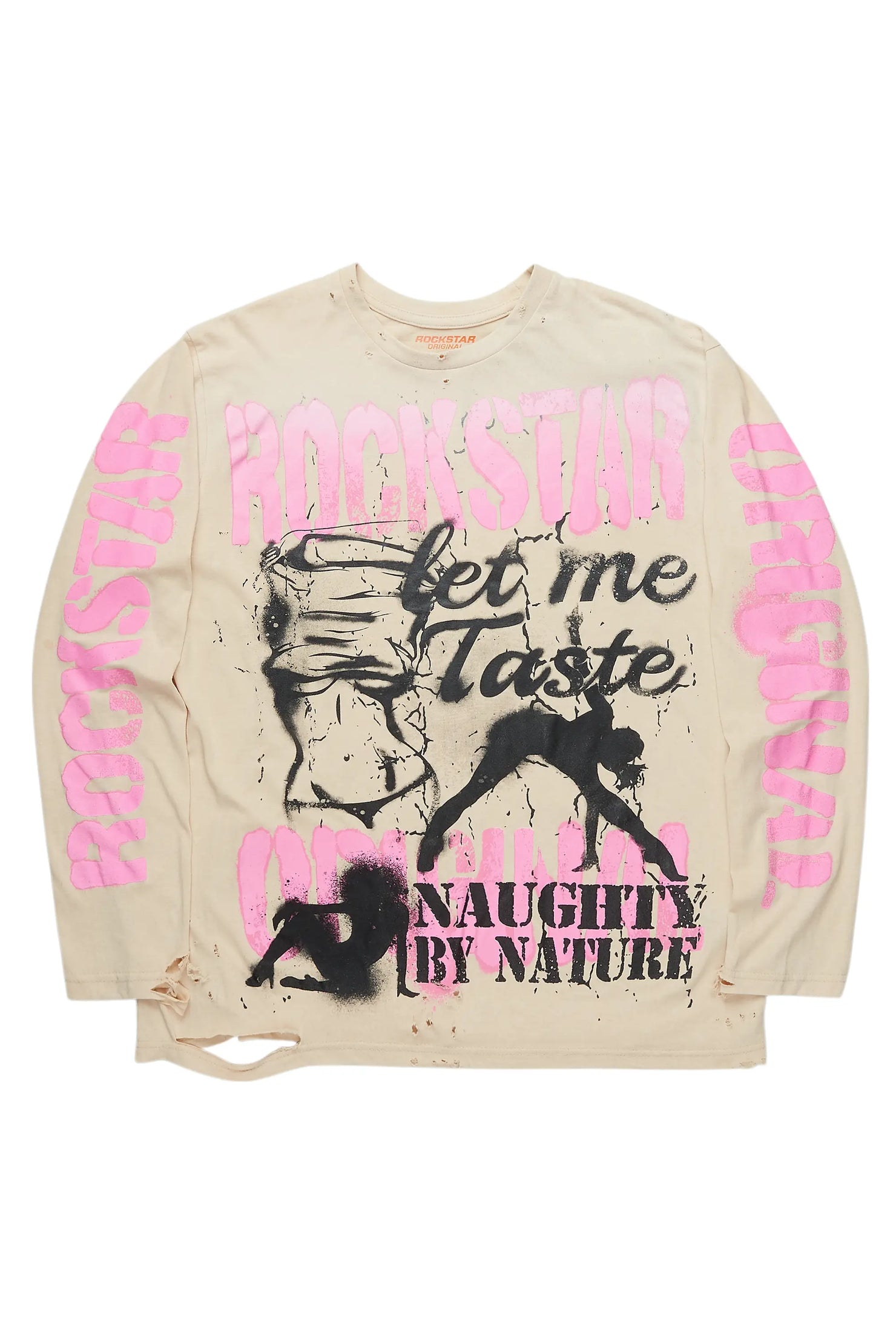 Strip Army Vintage Sand Long Sleeve Graphic T-Shirt