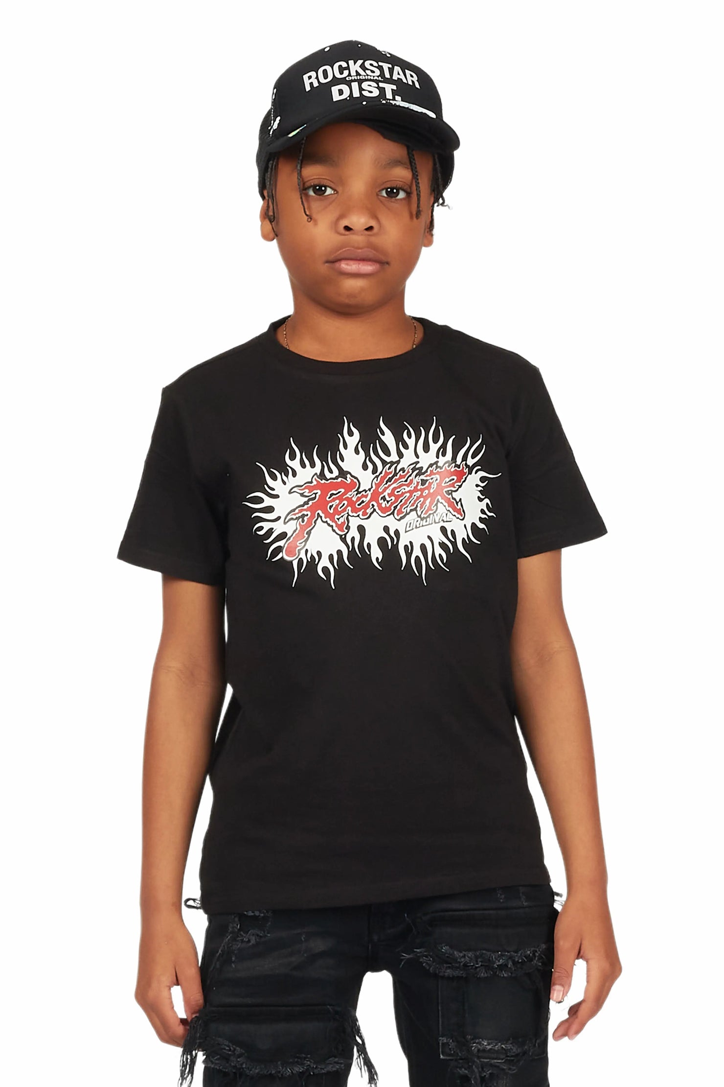 Boys Tafari Black Graphic T-Shirt