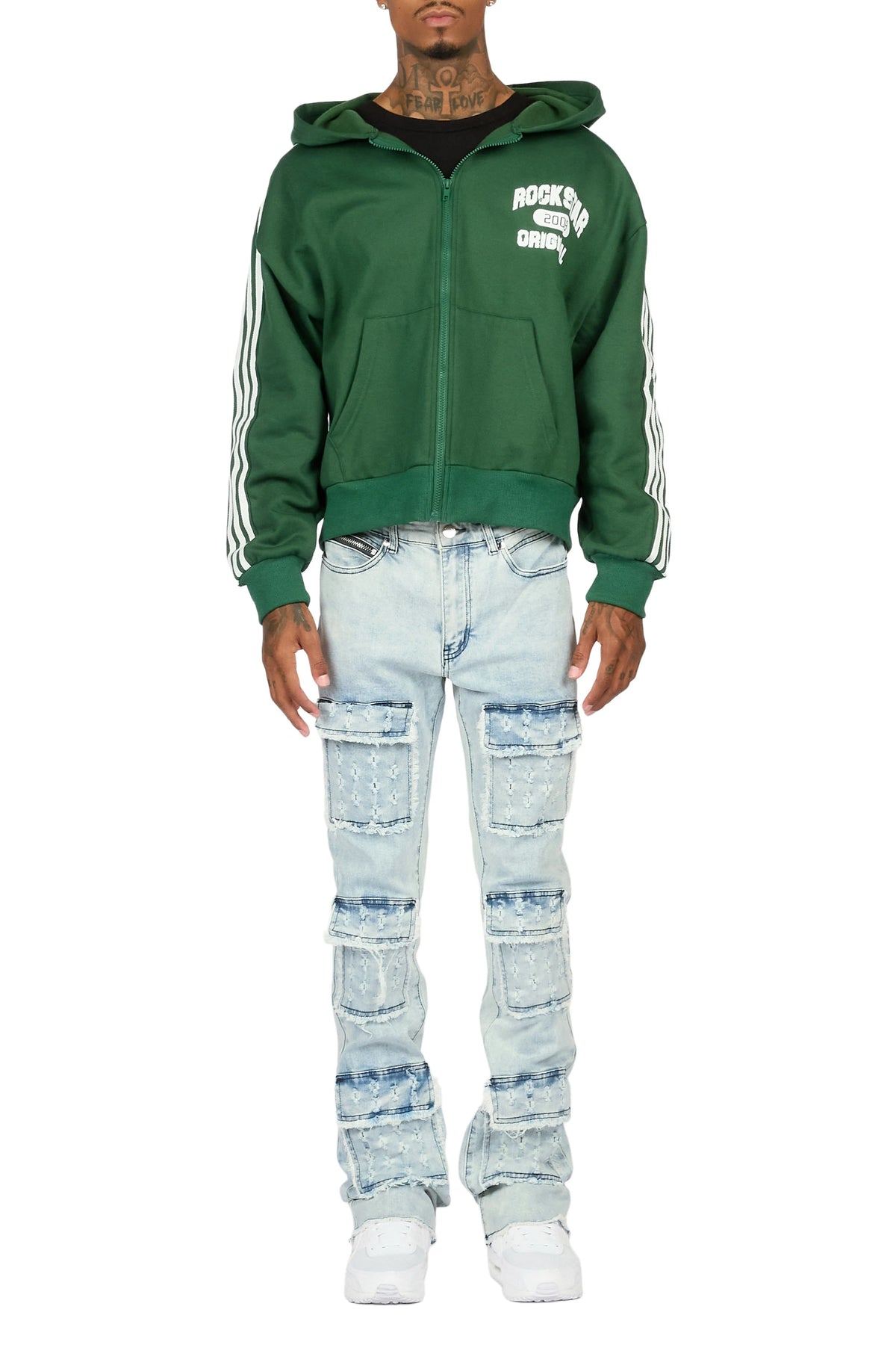 Dezso Light Blue Stacked Flare Jean