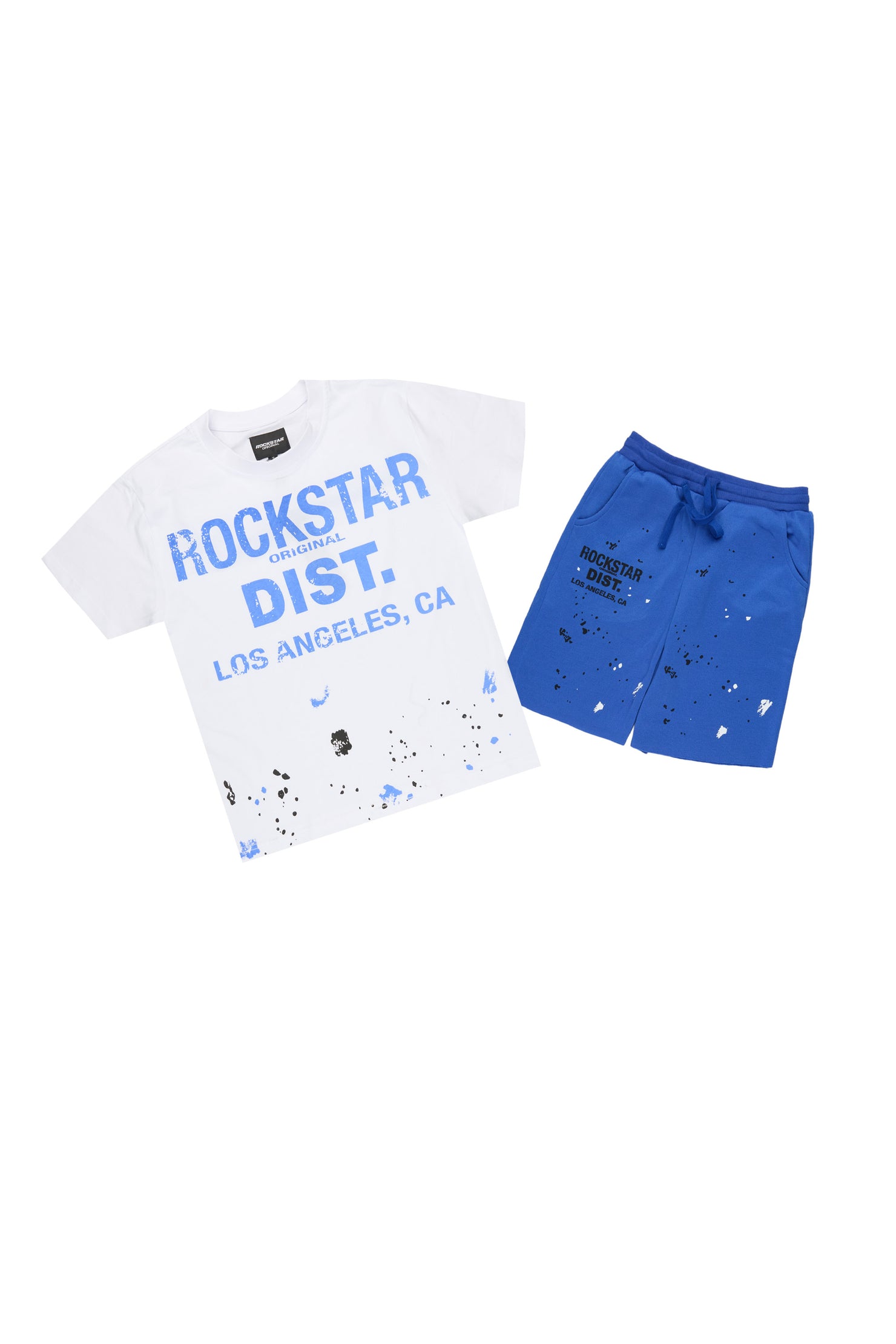 Boys Scottie White/Royal Blue Short Set