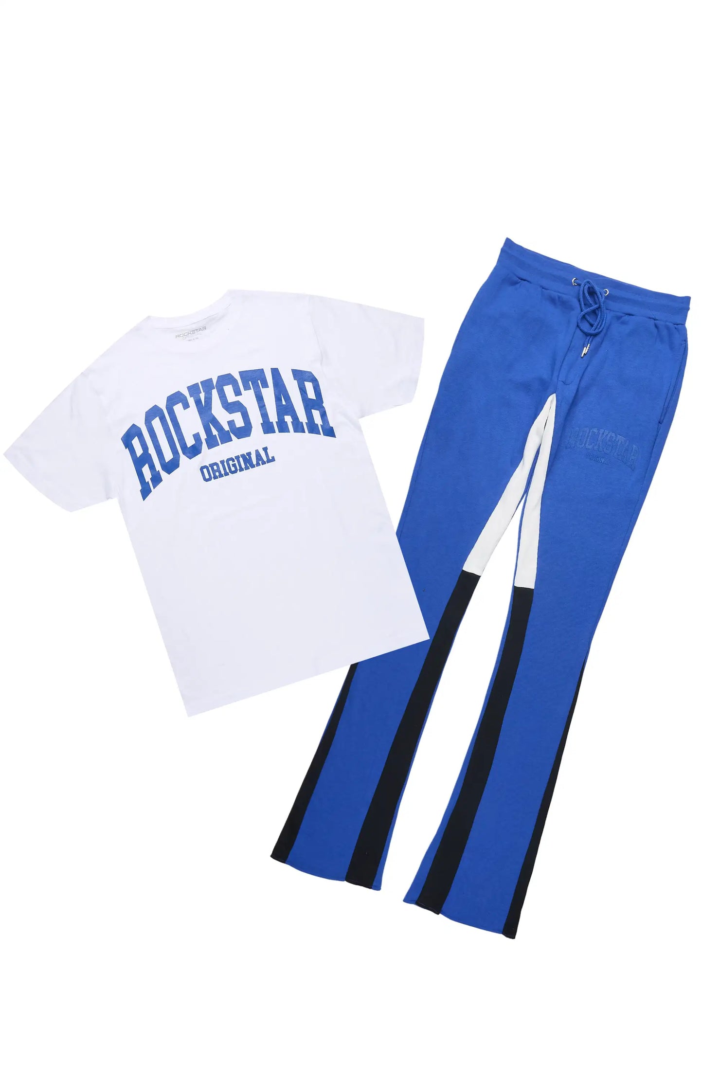 Rayray White/Royal Blue T-Shirt/Relaxed Track Set