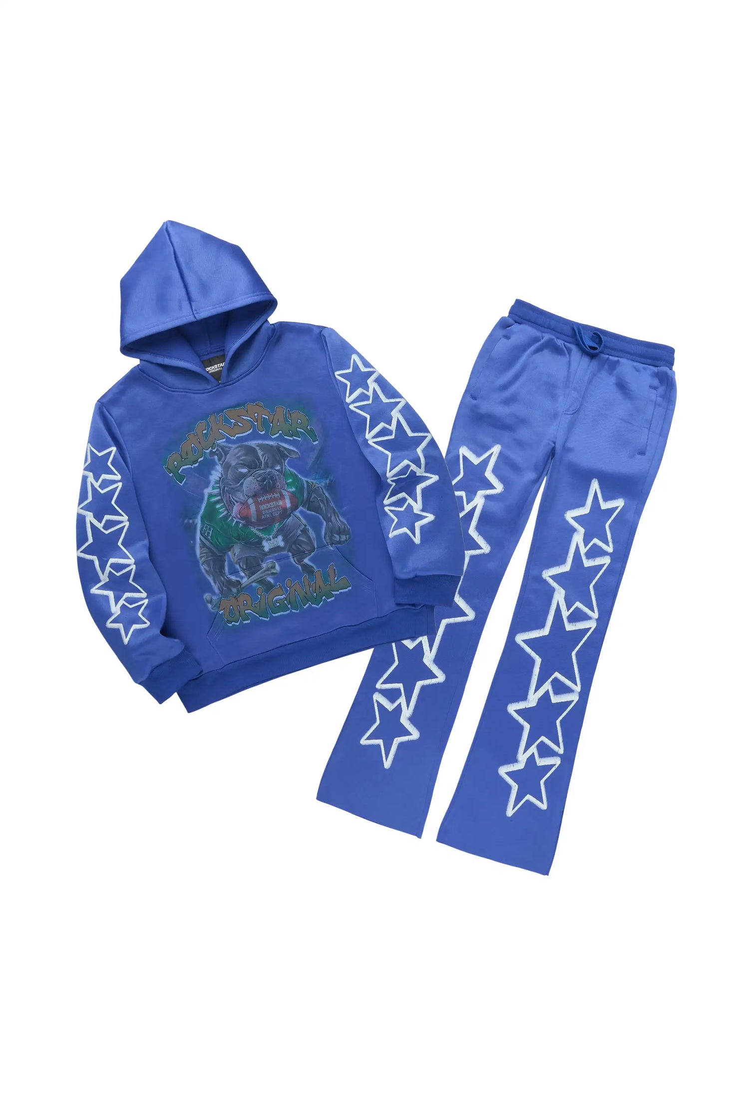 Boys Brayix Royal Blue/White Stacked Track Set