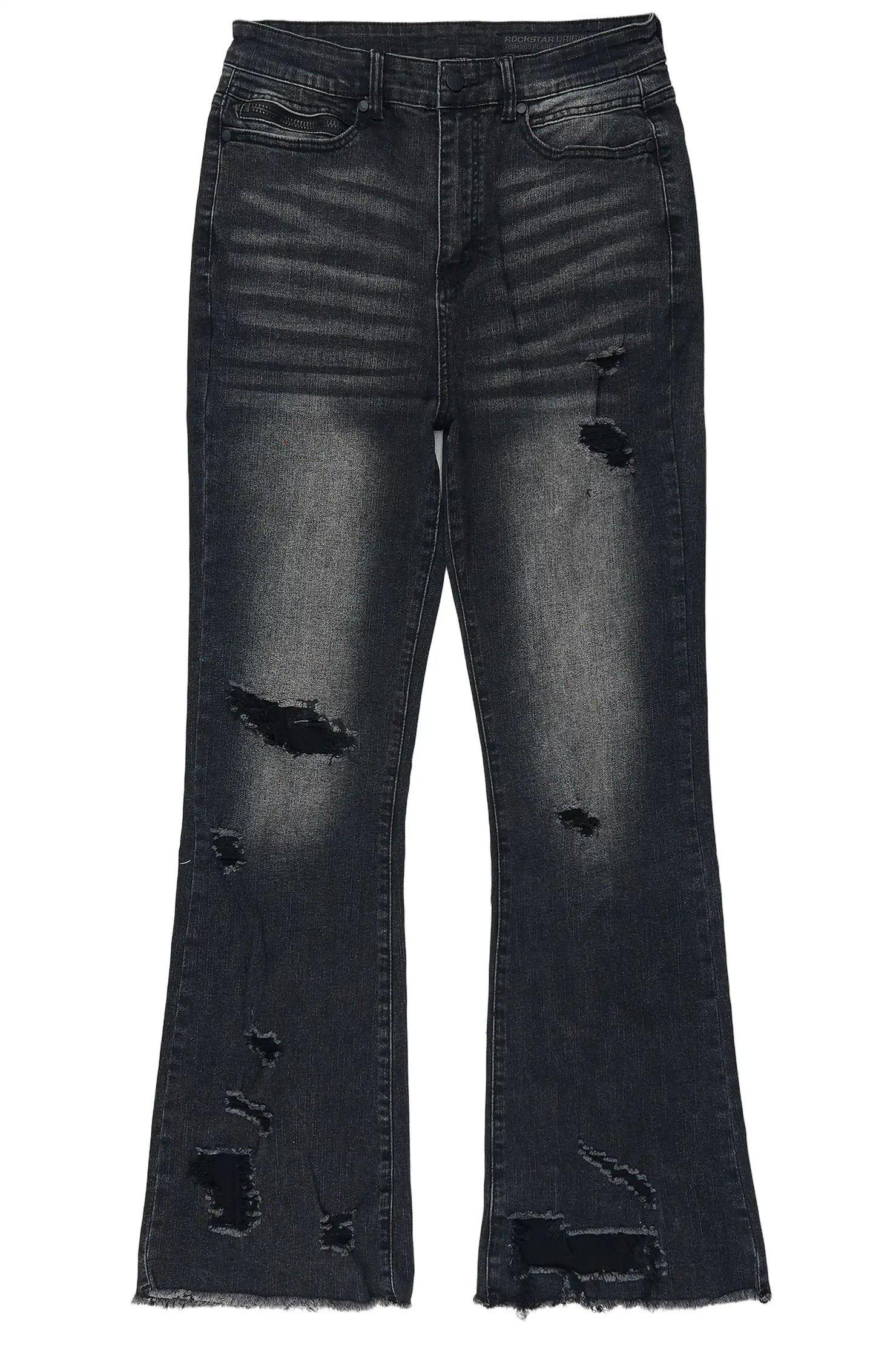 Brisbo Black Relaxed Stacked Flare Jean