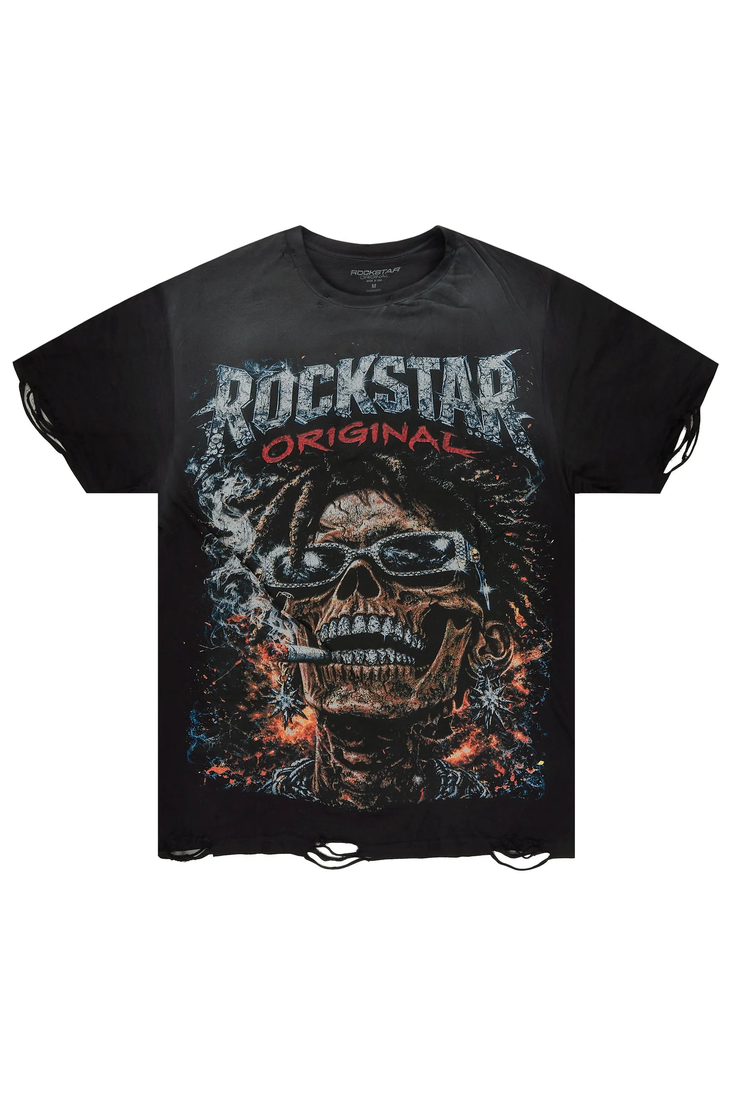 Baber Black Oversized Graphic T-Shirt