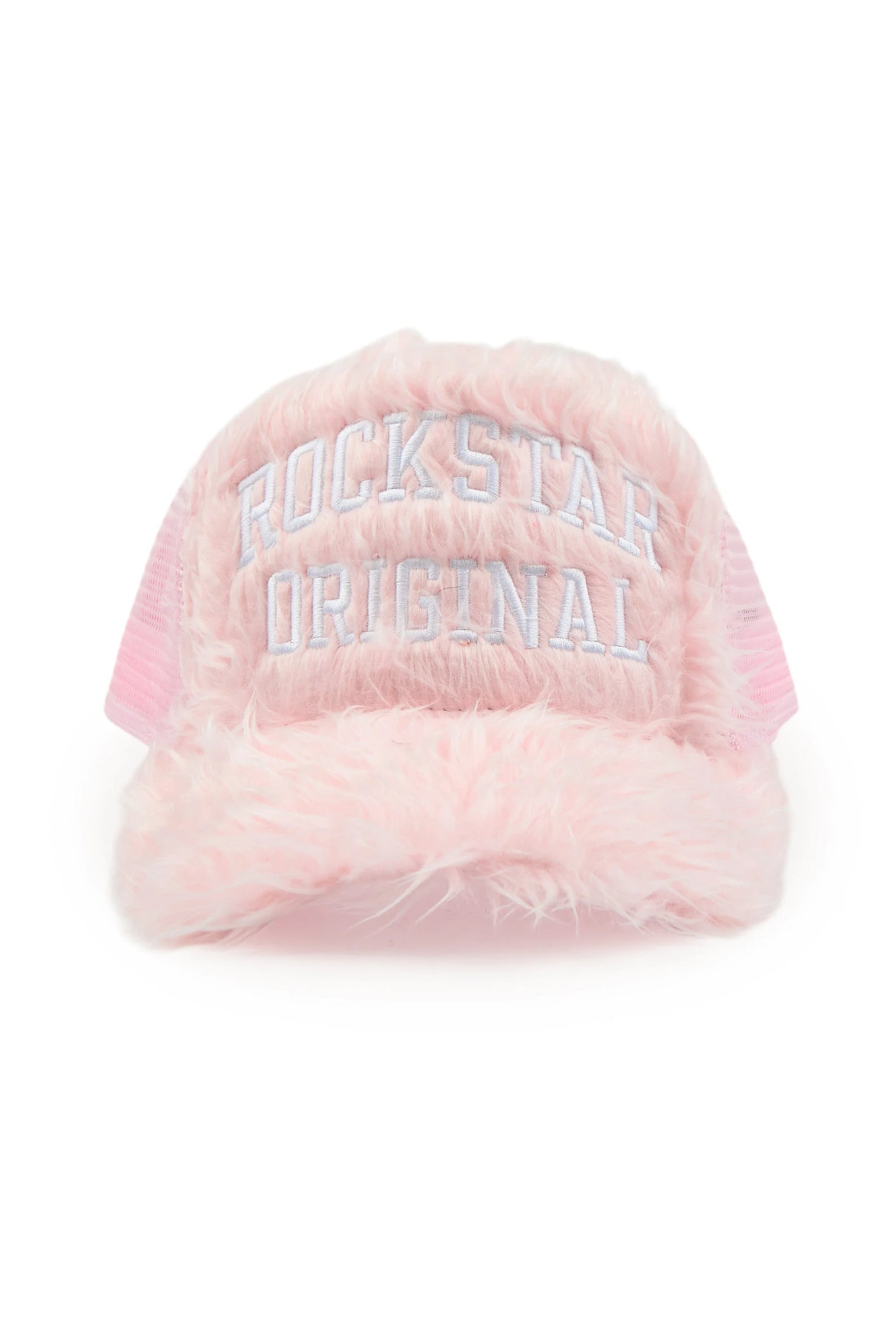 Shaggy Pink Fur Trucker Hat