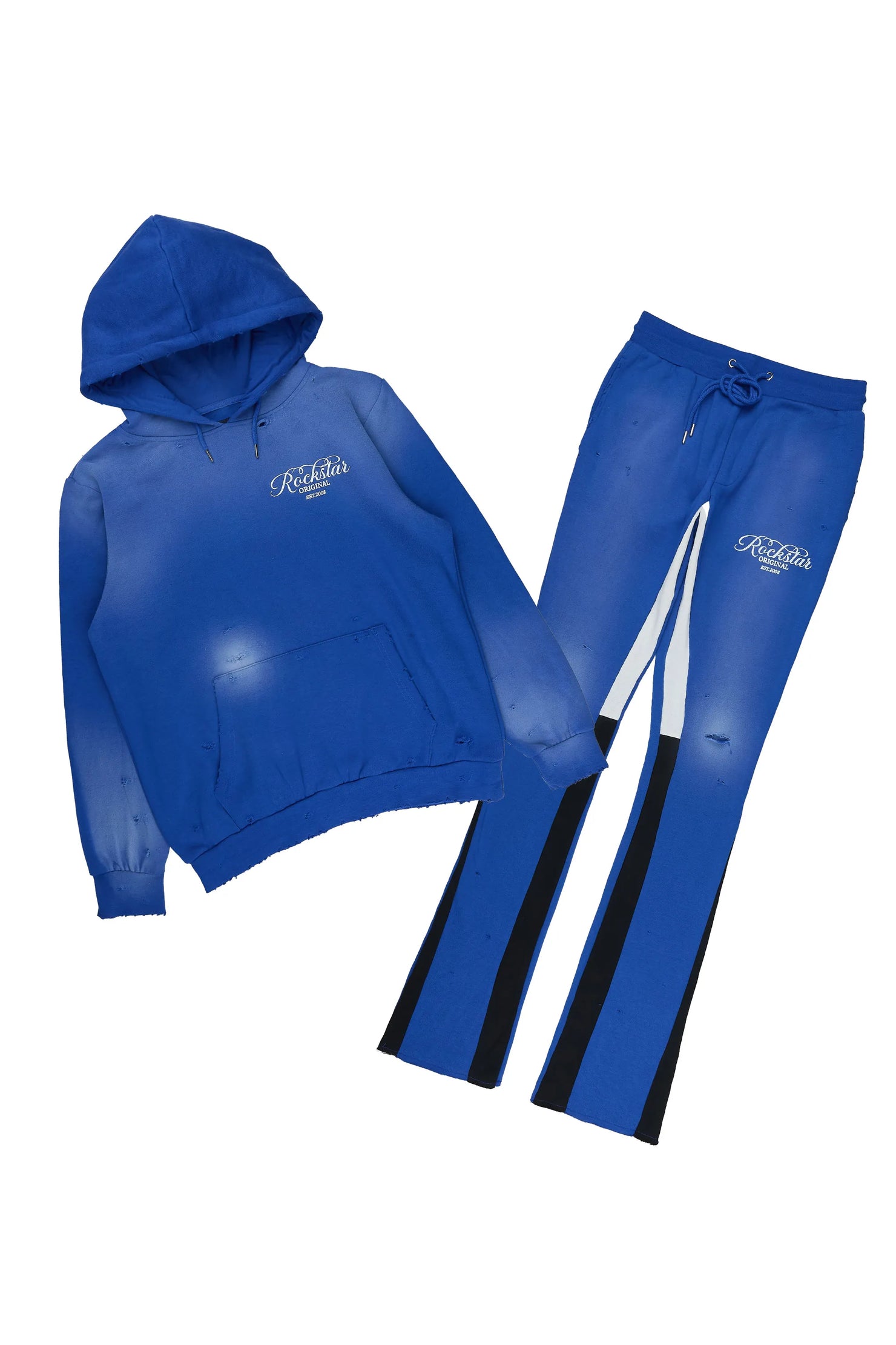 Havoc Royal Blue Hoodie/Stacked Flare Pant Track Set