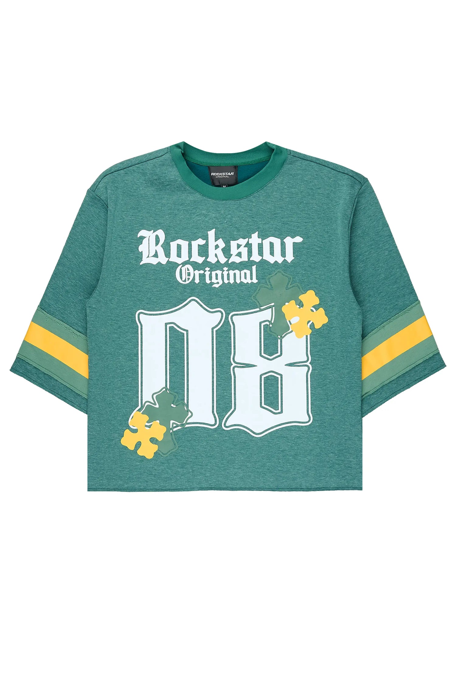 Bracken Green 3/4 Sleeve Boxy Crop Tee