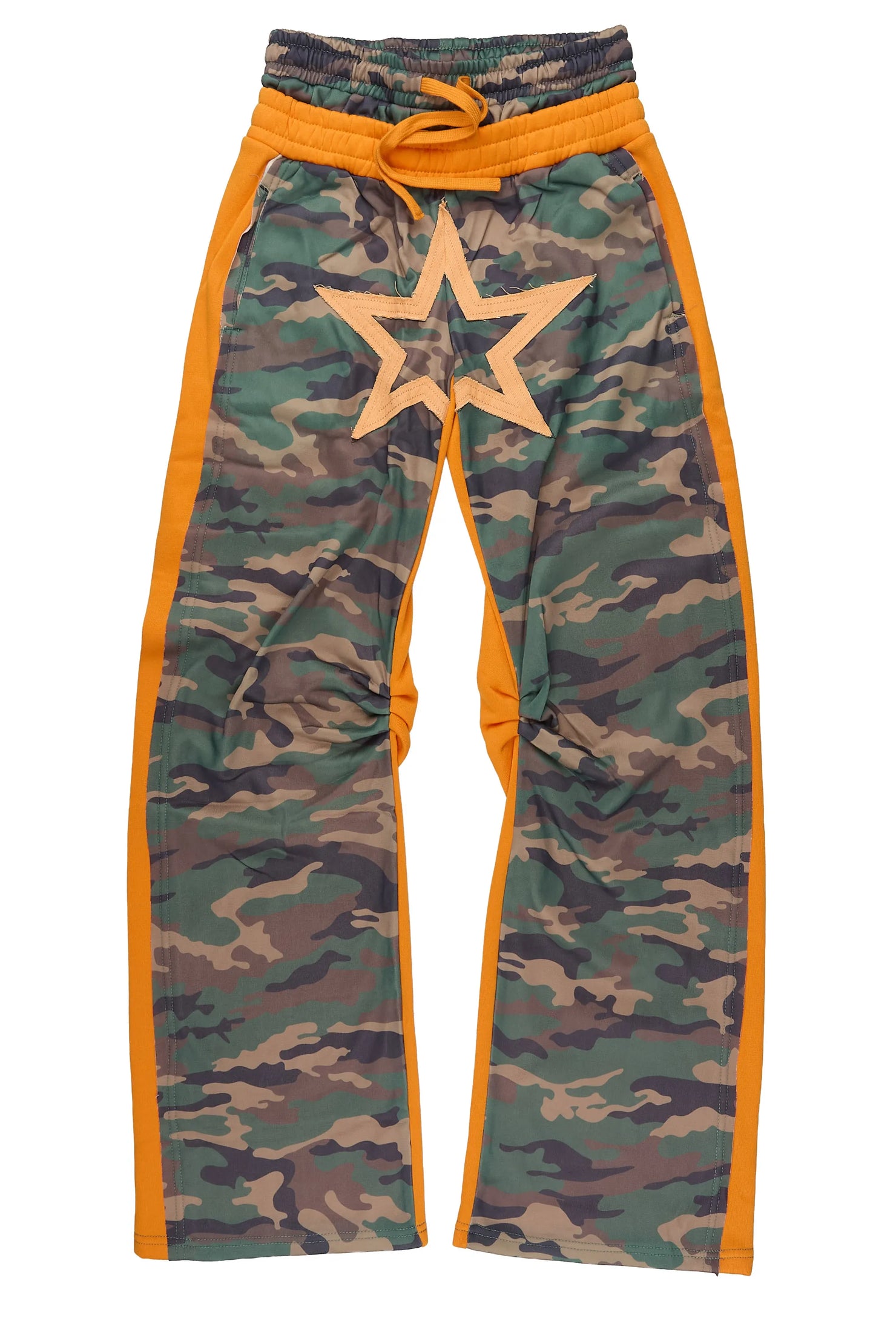 Boys Canaan Camo/Orange Double Waisted Baggy Track Pant
