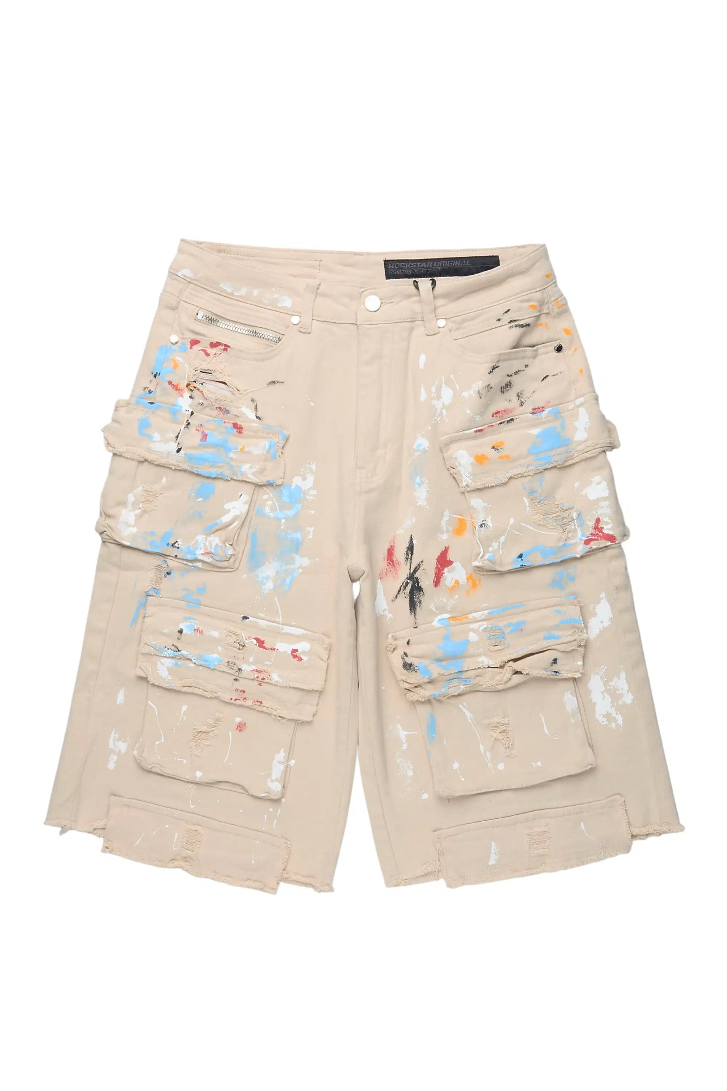 Orien Beige Painter Denim Short