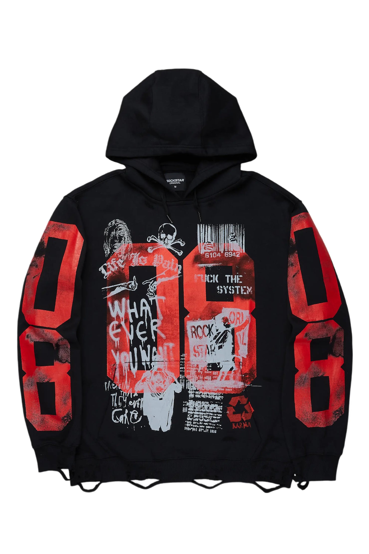 Grill Black Distressed Graphic Hoodie