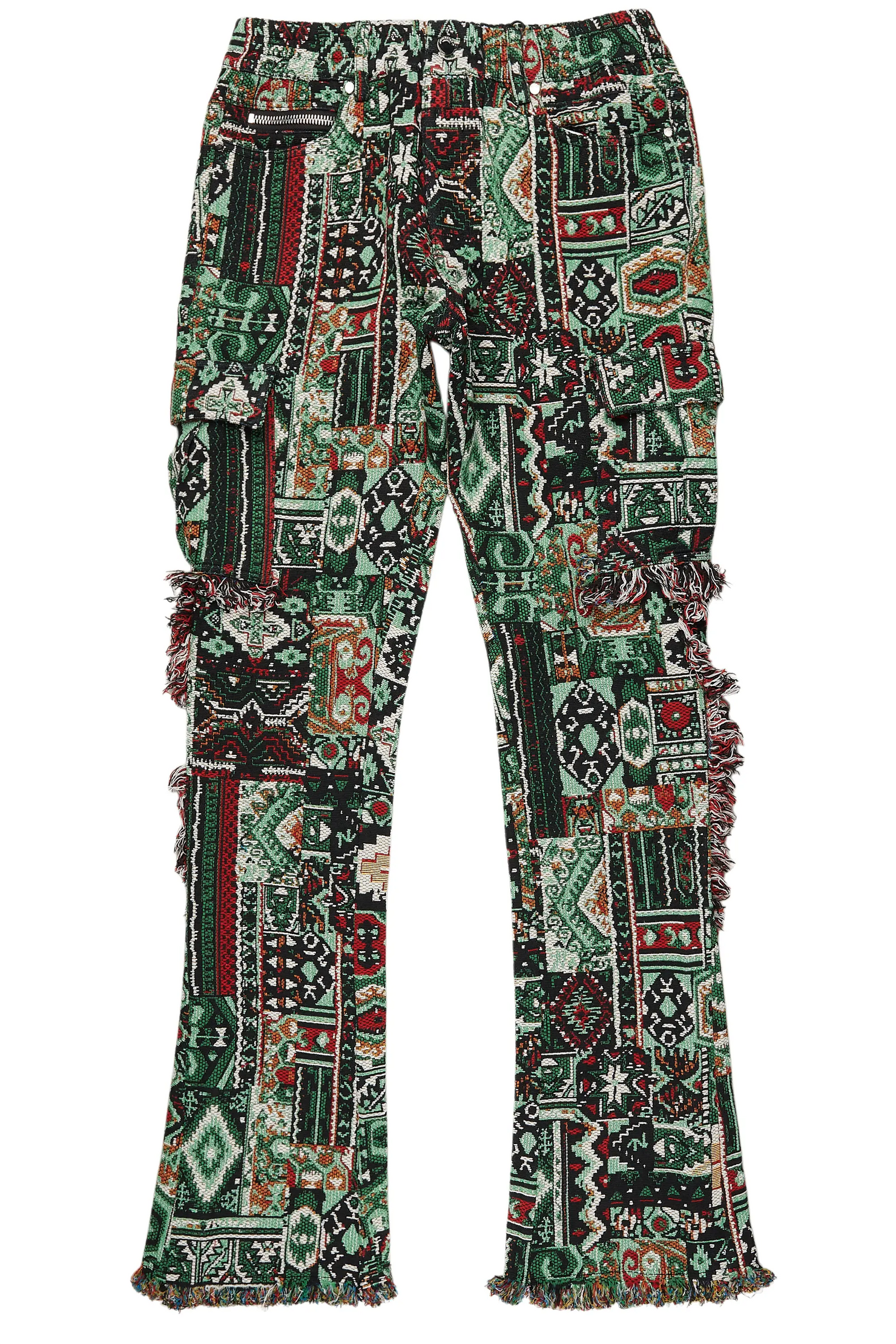 Ayami Green Slim Tapestry Flare Jean
