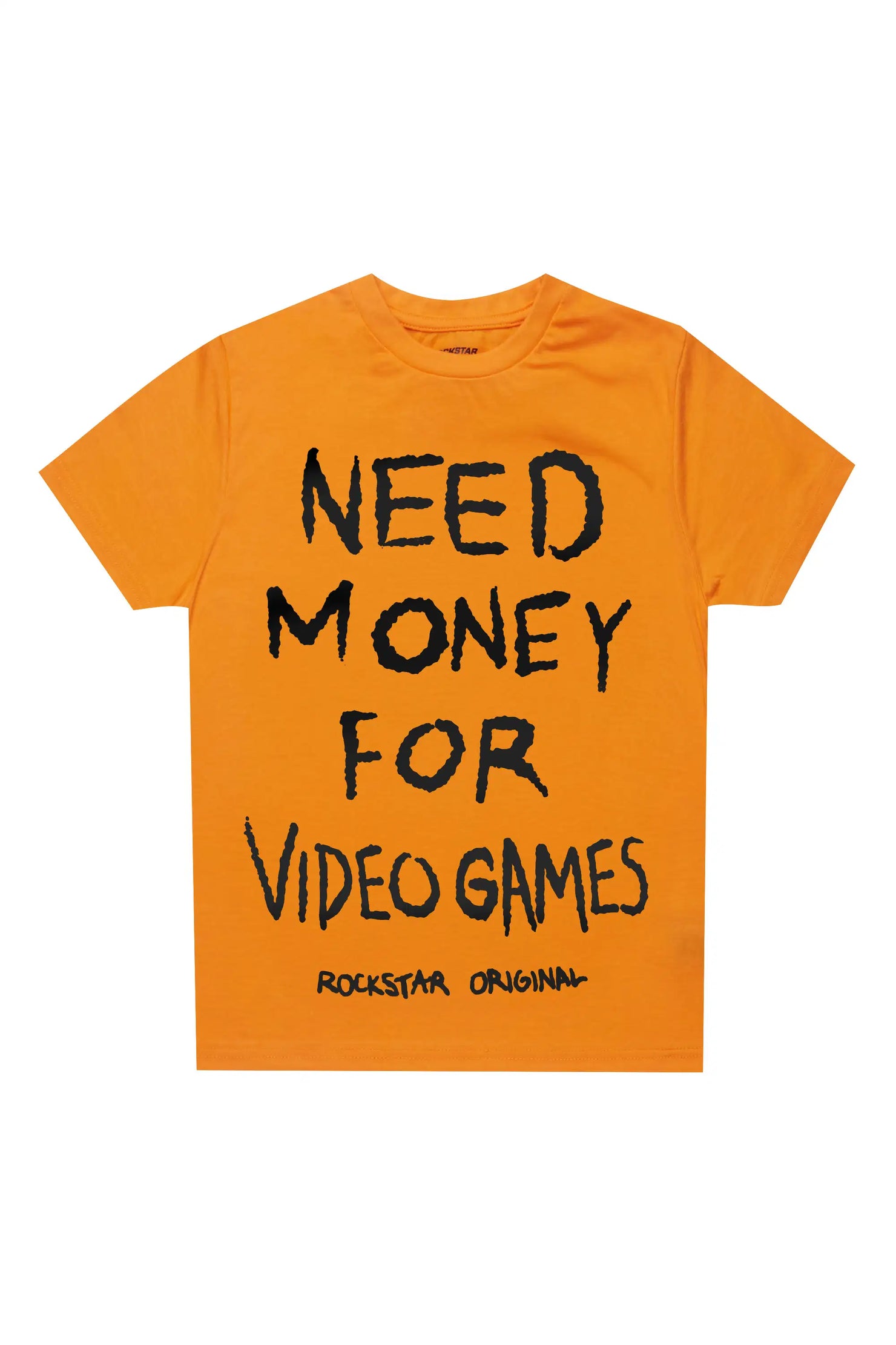 Boys M4 Video Games Orange/Black Graphic T-Shirt