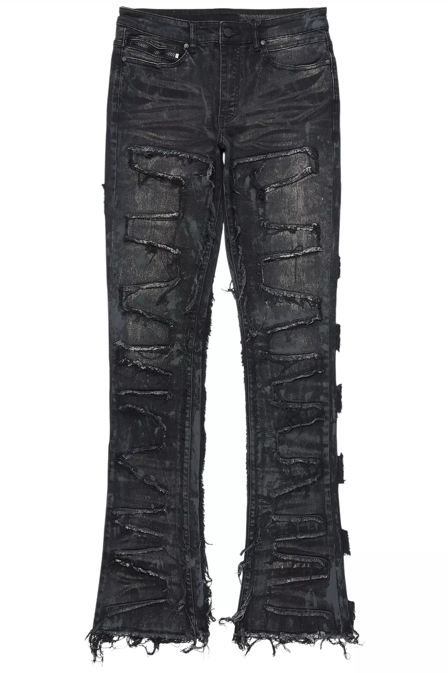Shake Grey Oil Wash Stacked Flare Jean
