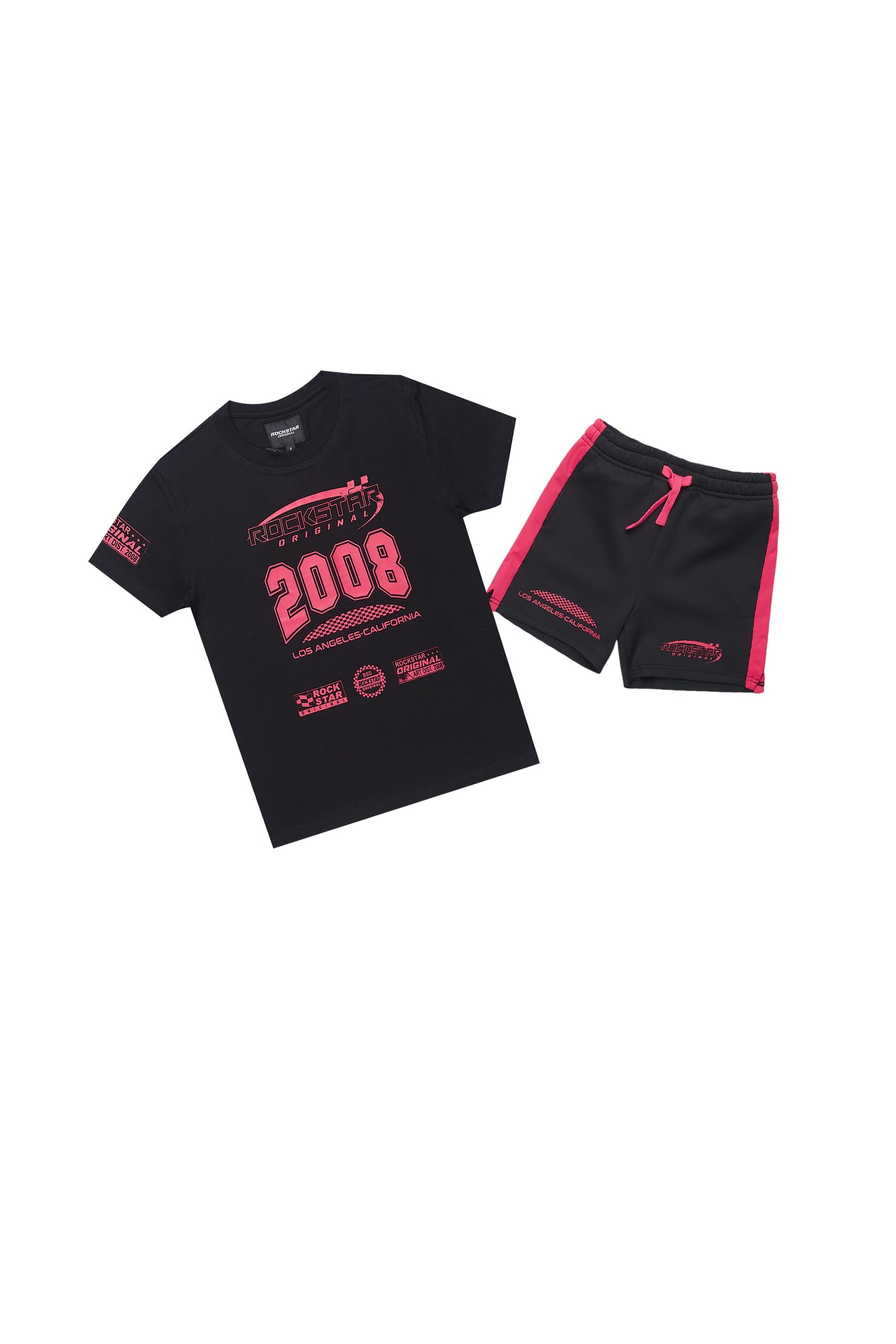 Girls Latonya Black/Pink Short Set