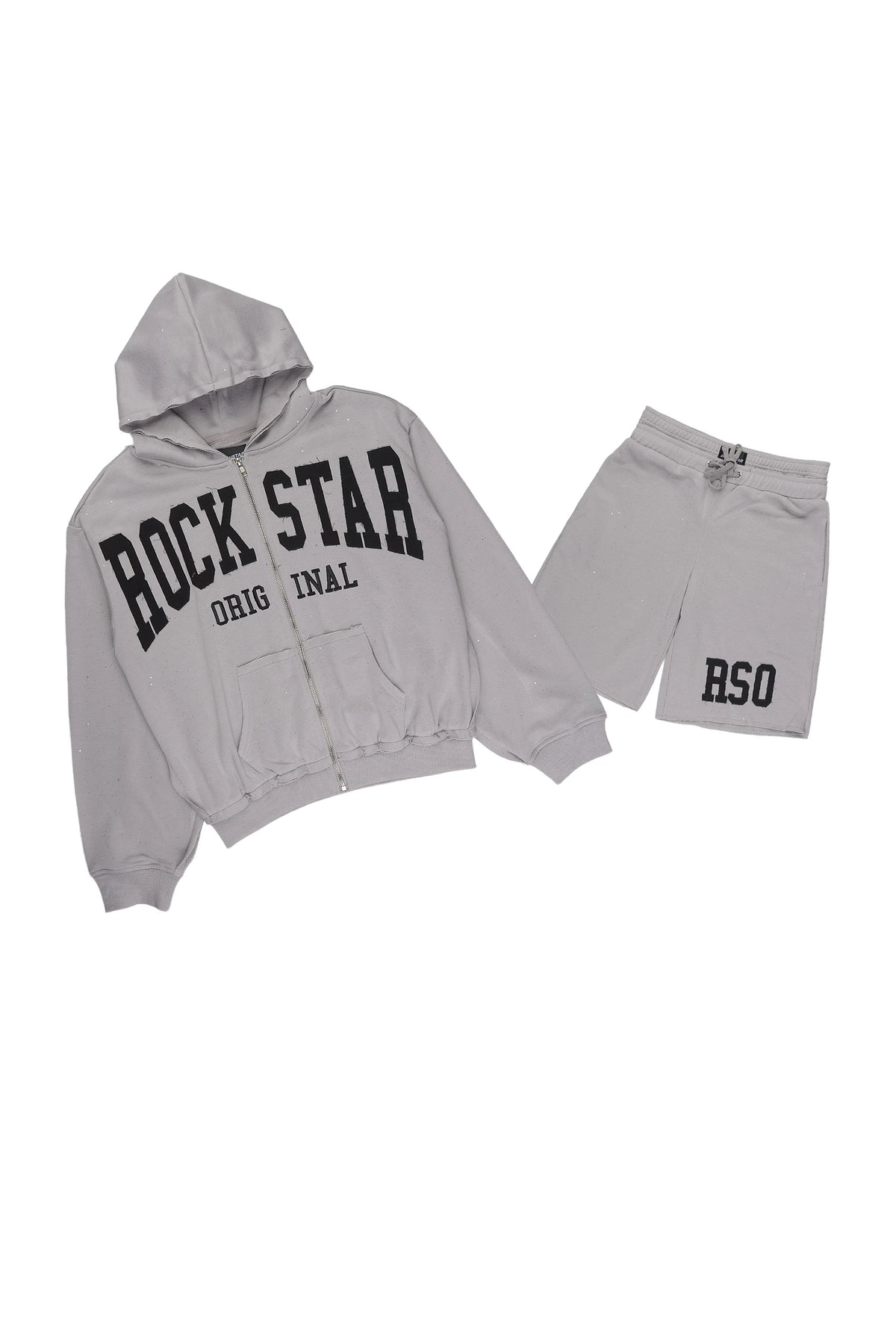Boys Akila Grey Glitz Hoodie Double Waisted Short Set