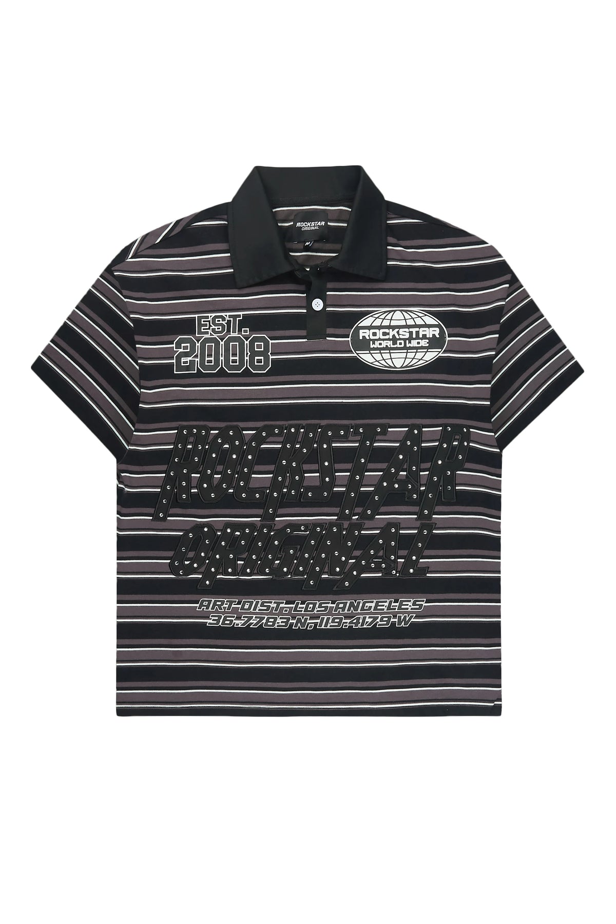 Ferry Black Rhinestone Polo Shirt