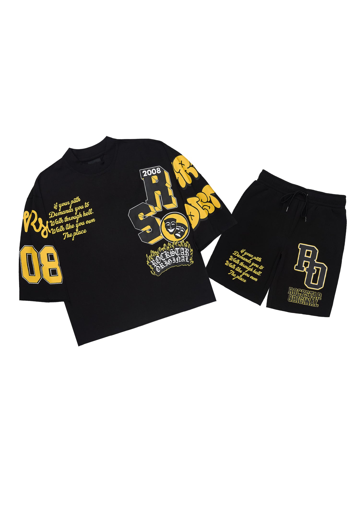 Leslaw Black T-Shirt/Short Set