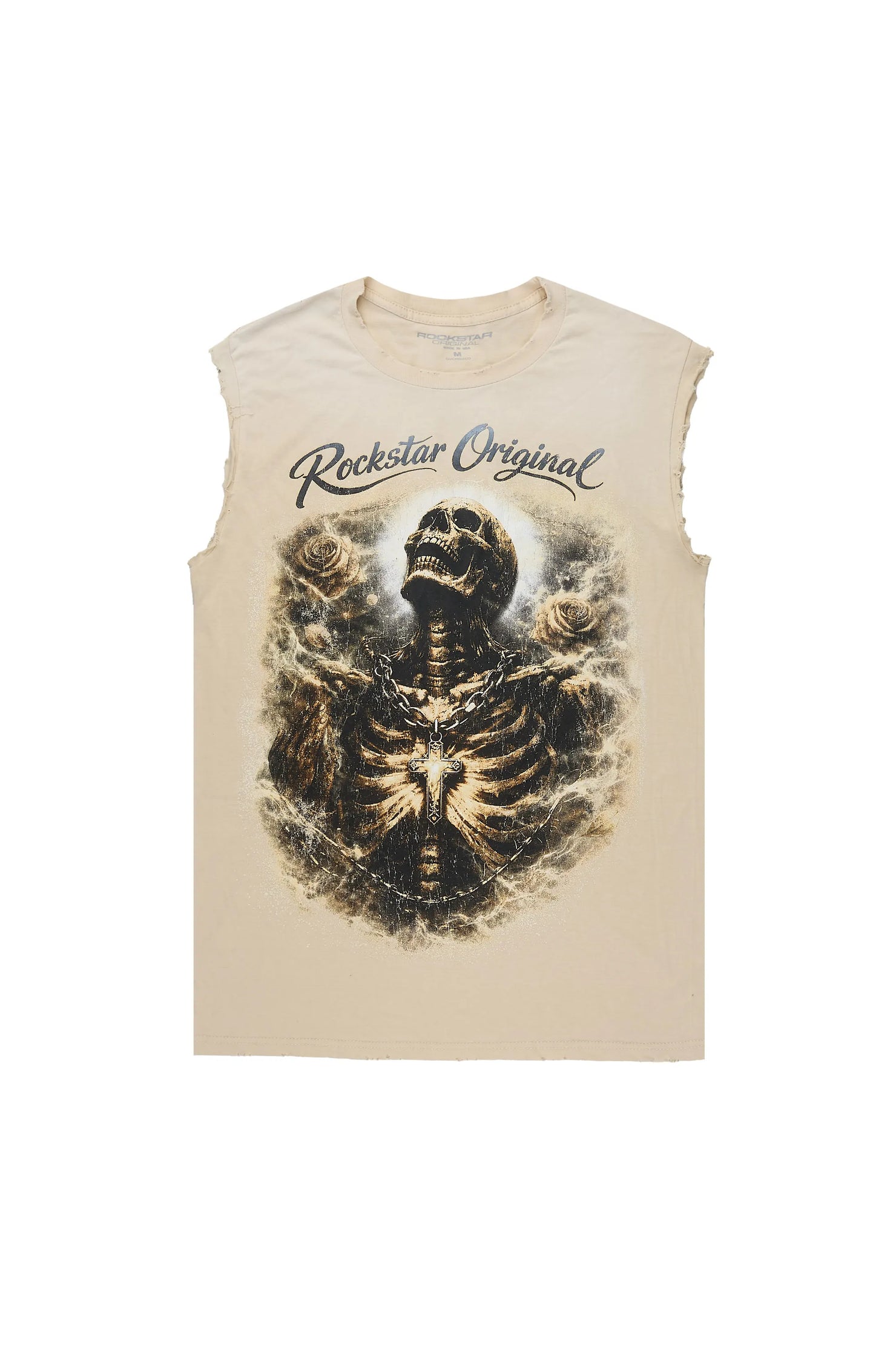 Ashtyn Beige Cut Sleeve T-Shirt