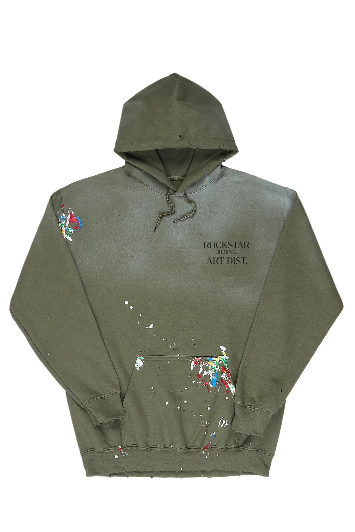 Rockstar Art Dist. Green Graphic Hoodie