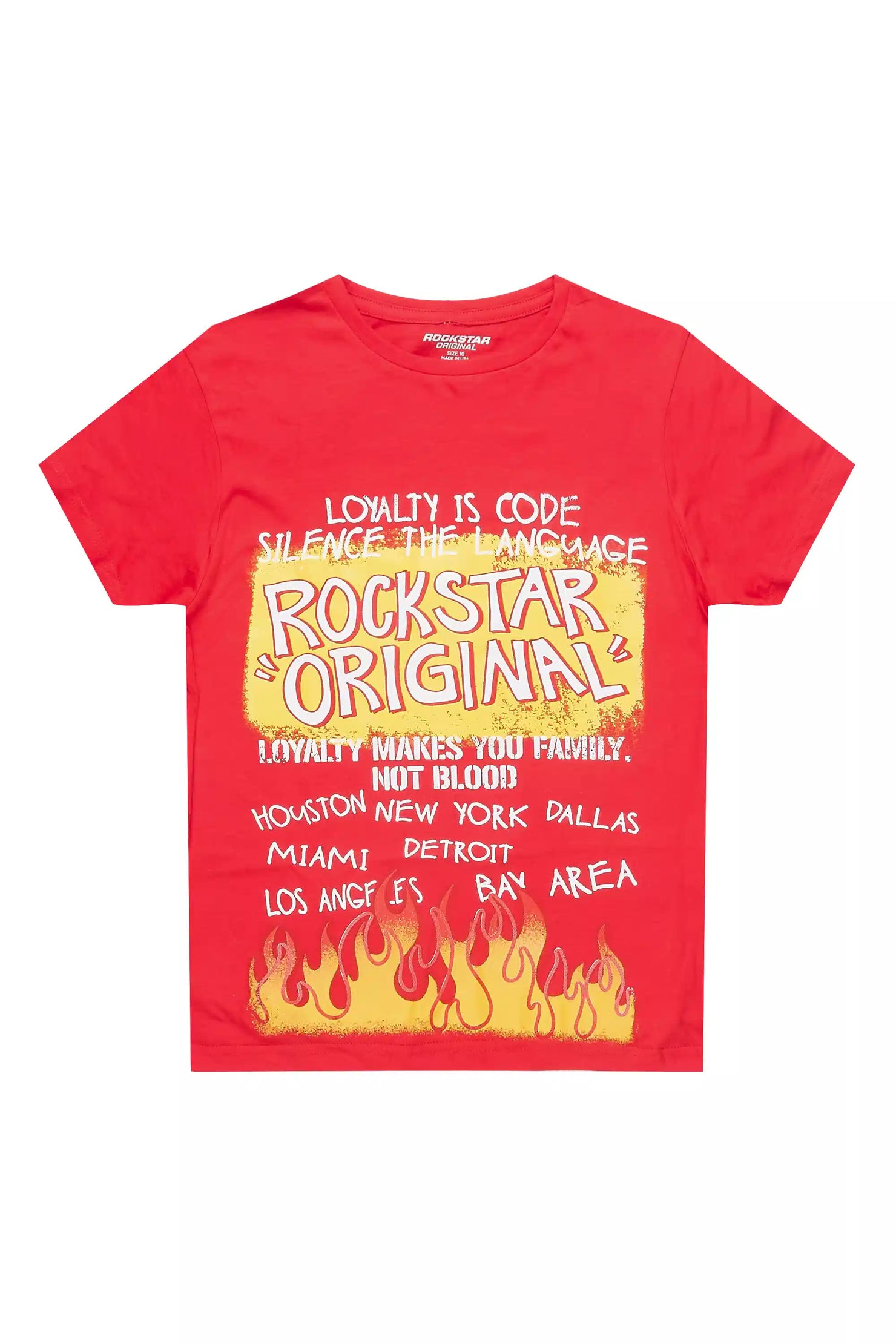 Boys Beno Red/Yellow Graphic T-Shirt