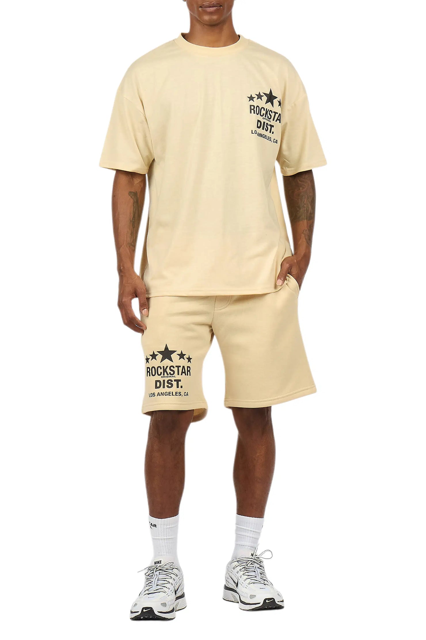 Starlake Beige Graphic T-Shirt/Short Set