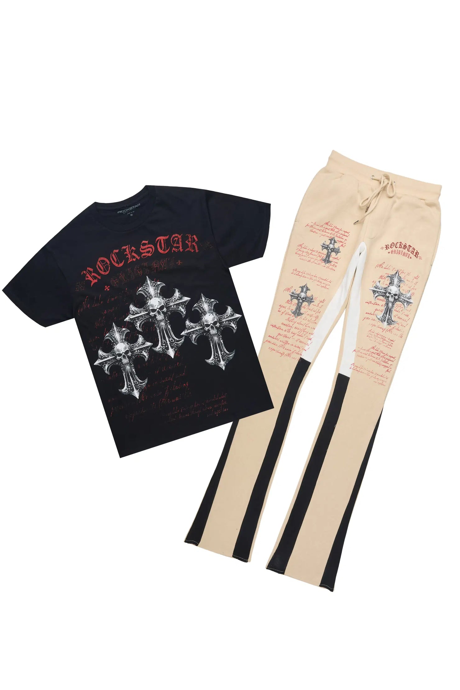 Bowman Black/Beige T-Shirt/Relaxed Track Set