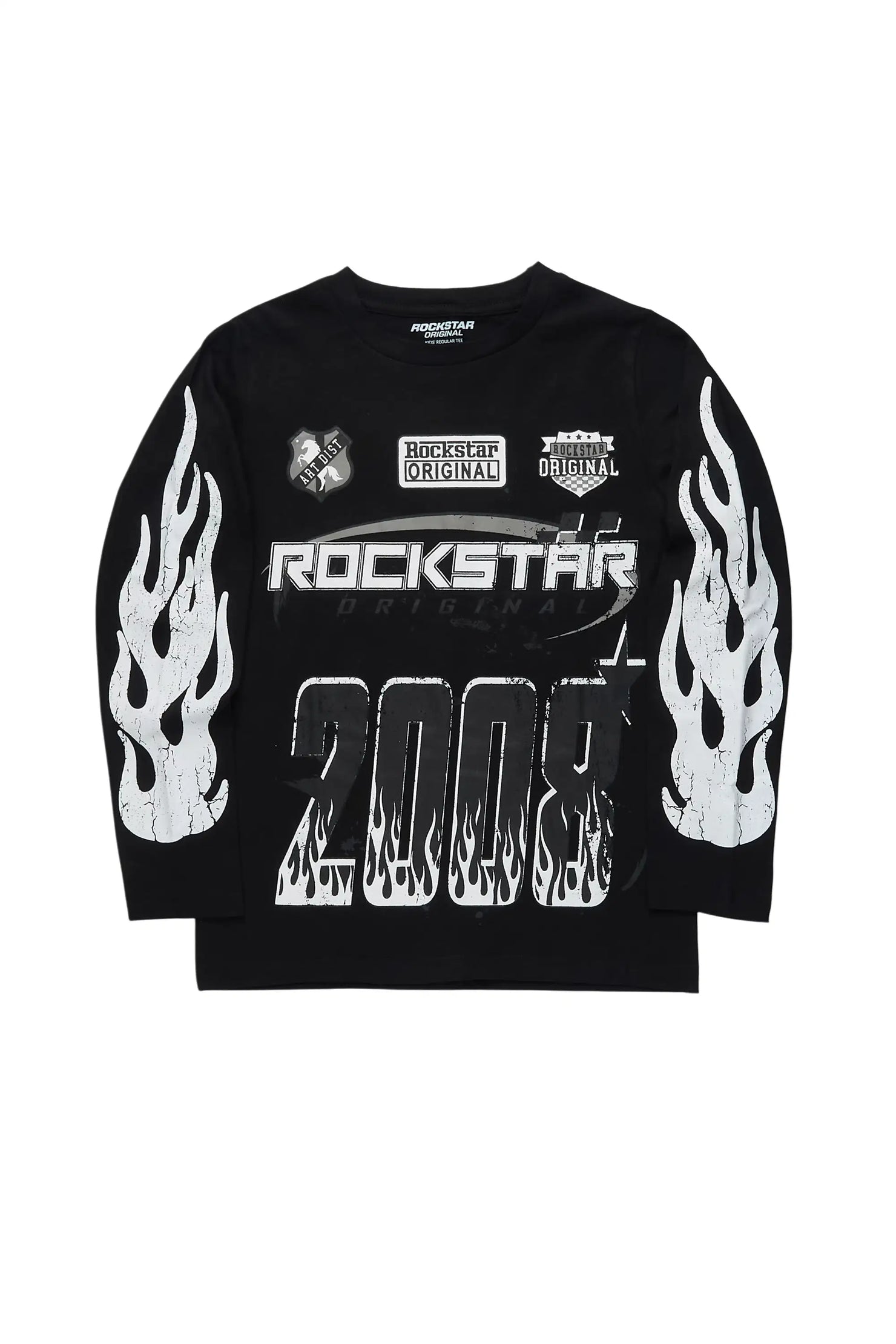 Boys Amos Black Long Sleeve Graphic T-Shirt