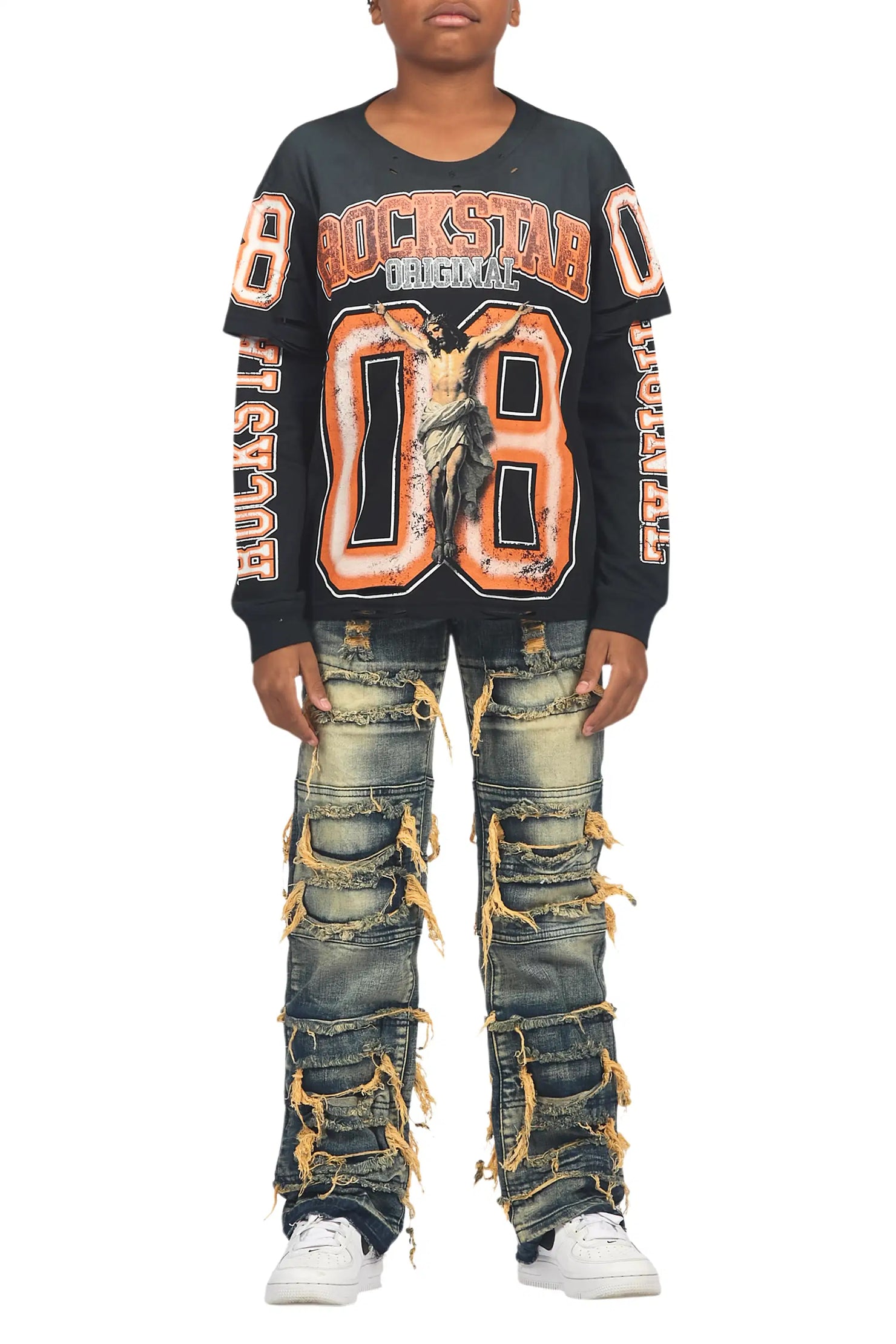 Boys Vasco Dark Tint Stacked Flare Jean
