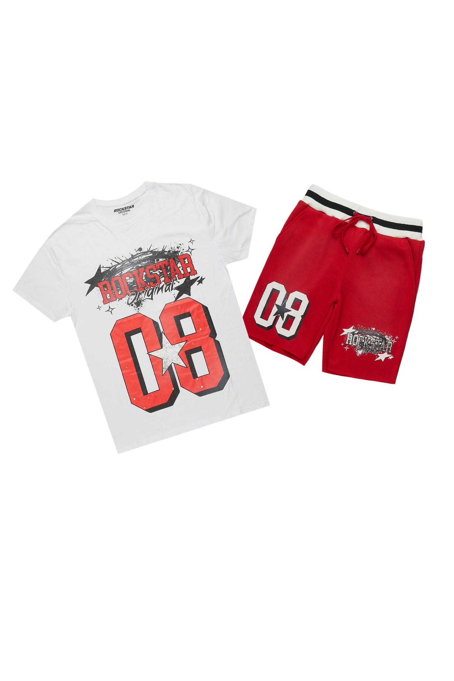 Carolina White/Red T-Shirt Short Set