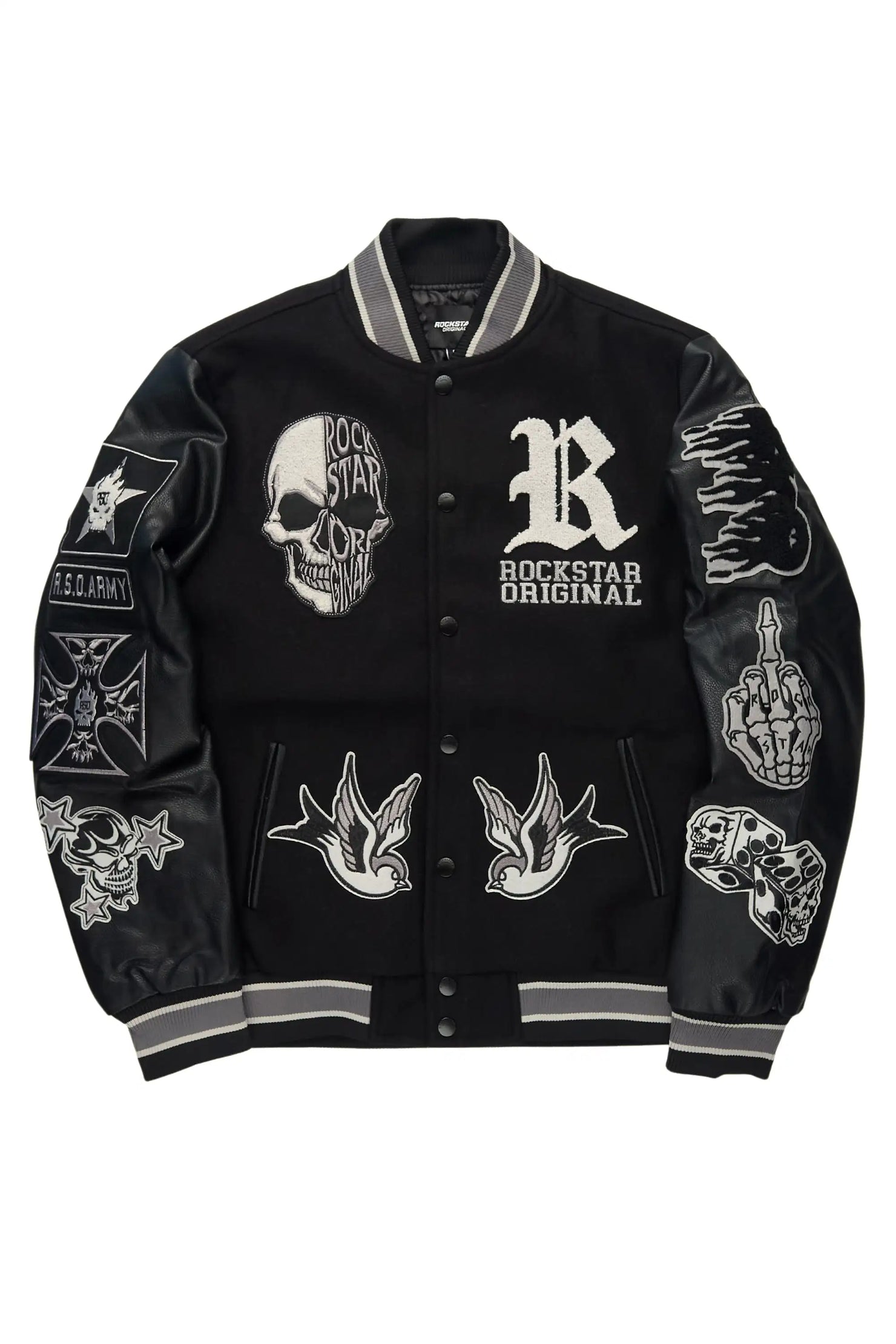 Vidar Black Varsity Jacket