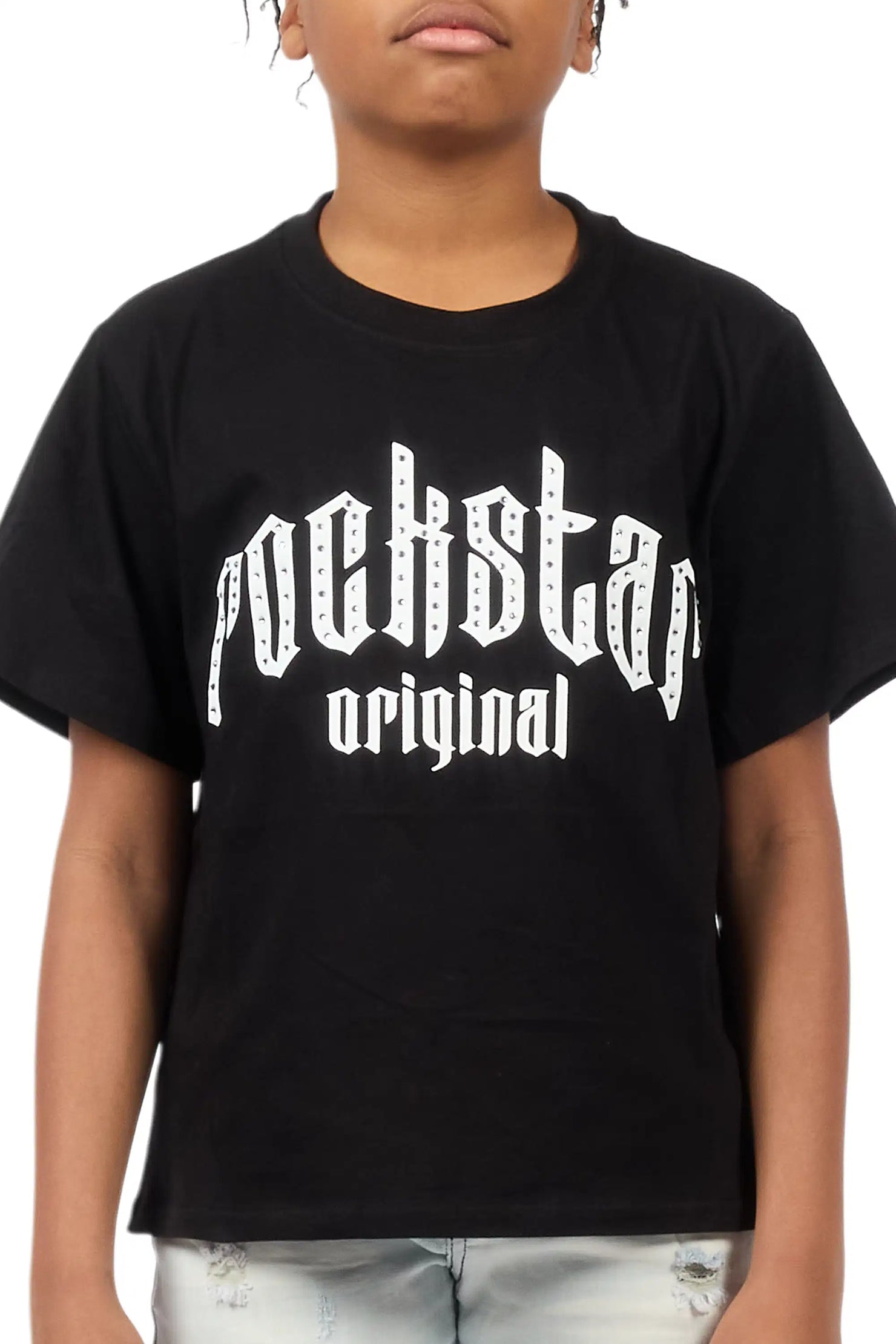 Boys Sherriso Black Rhinestone T-Shirt