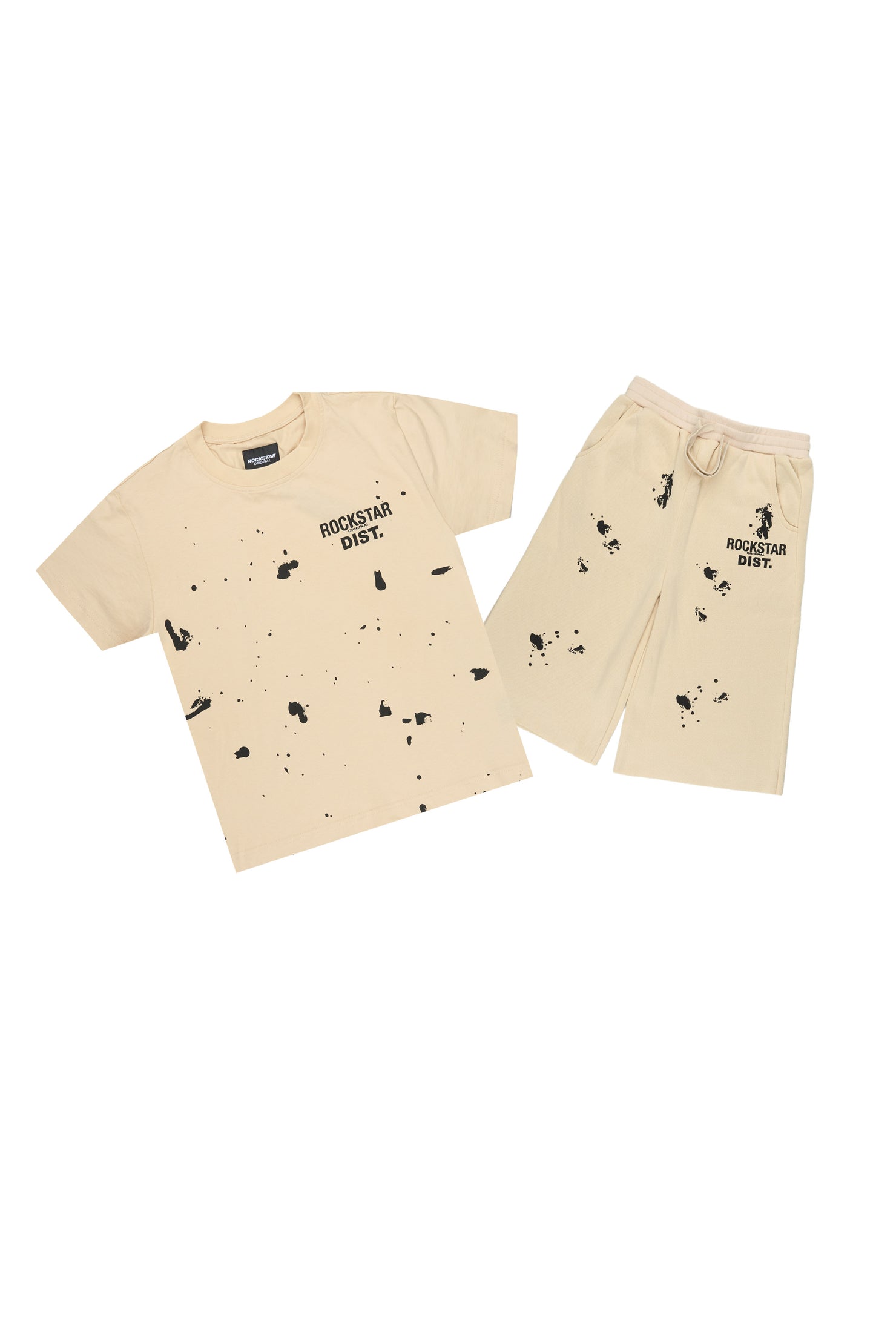 Boys Raffer Beige/Beige T-Shirt Jort Set