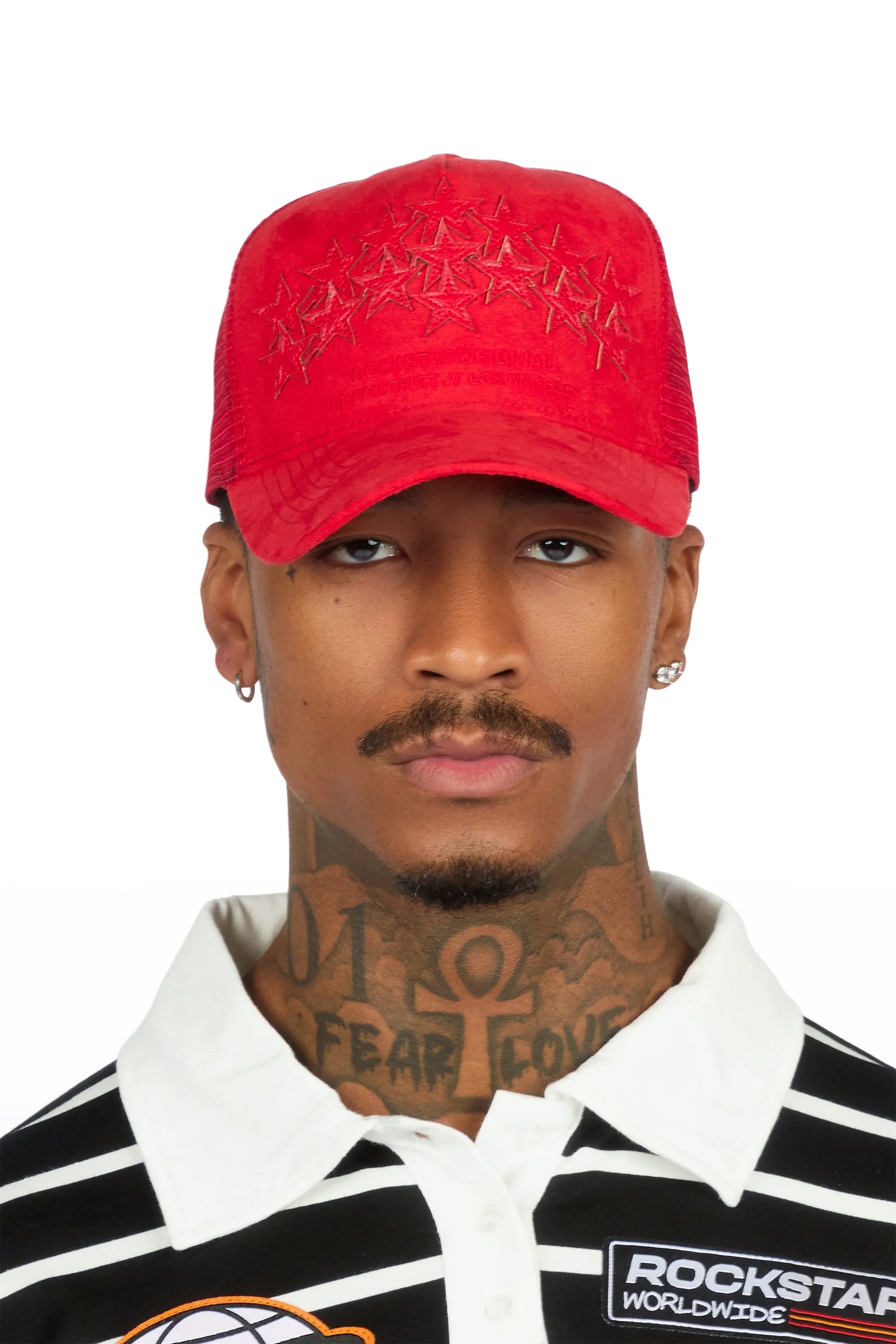Kurve Red Rhinestone Trucker Hat
