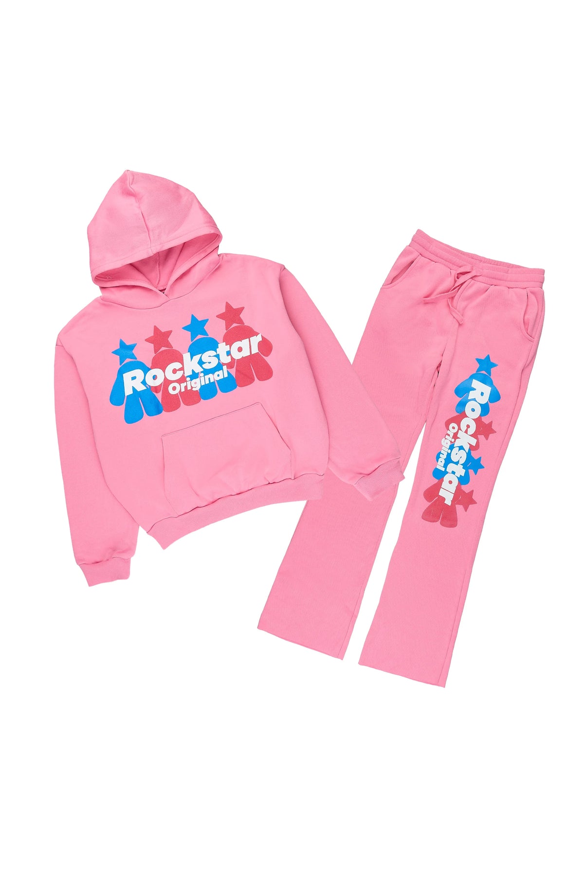 Girls Villana Bubblegum Stacked Hoodie Track Set
