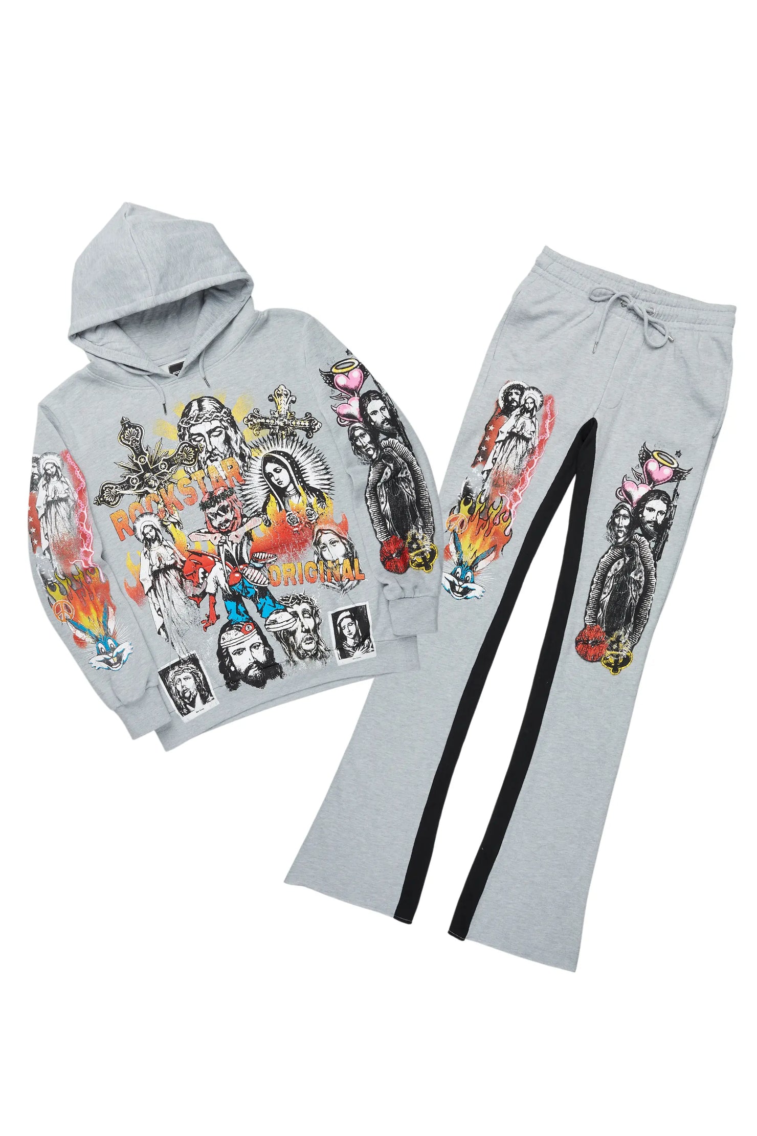 Santos Heather Grey Hoodie/Baggy Track Pant Set