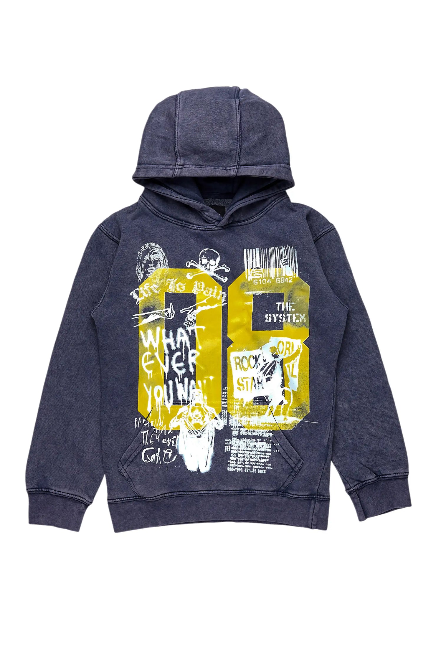 Boys Beau Vintage Navy Graphic Hoodie