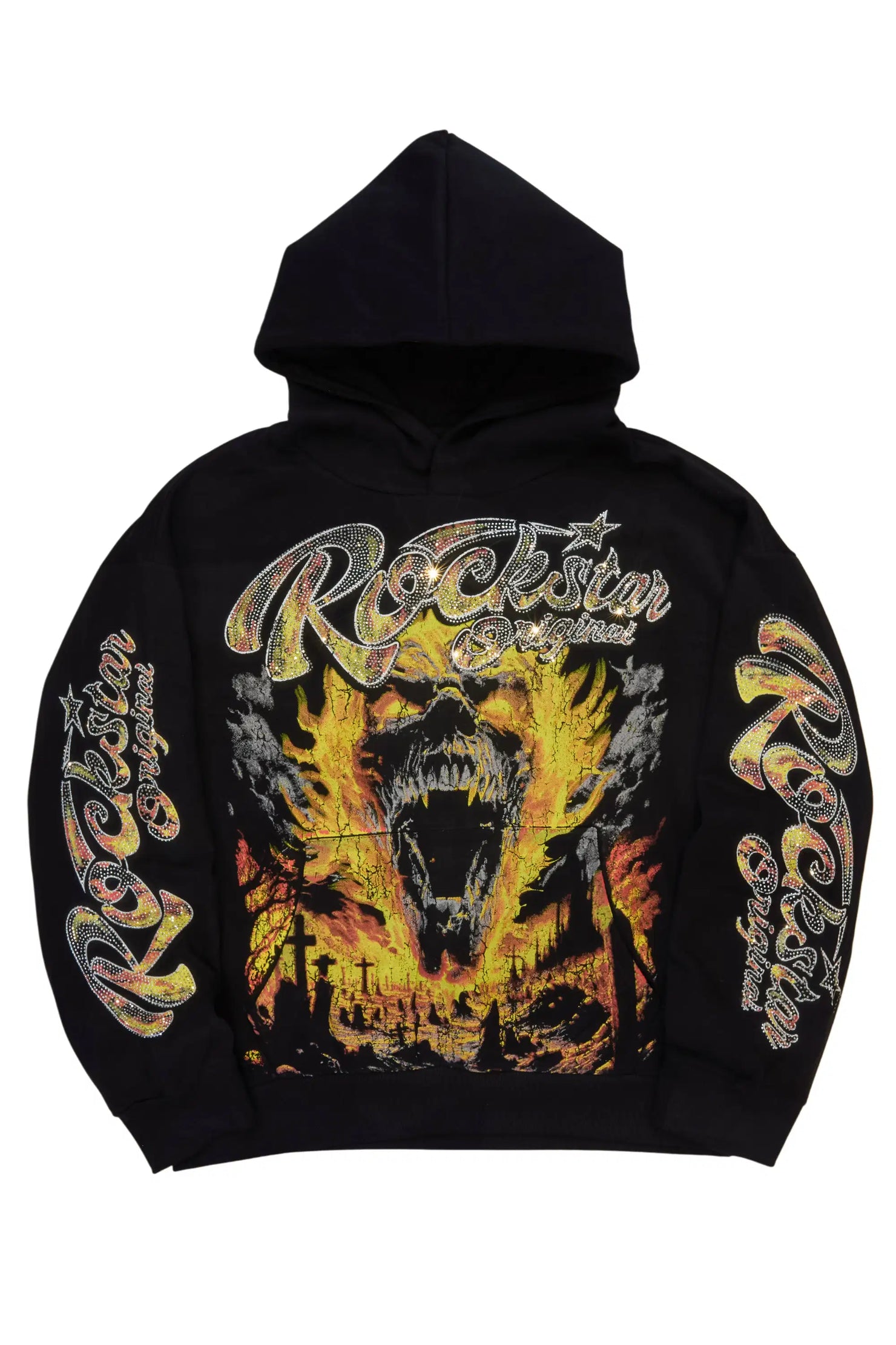 TraSheba Black Rhinestone Hoodie
