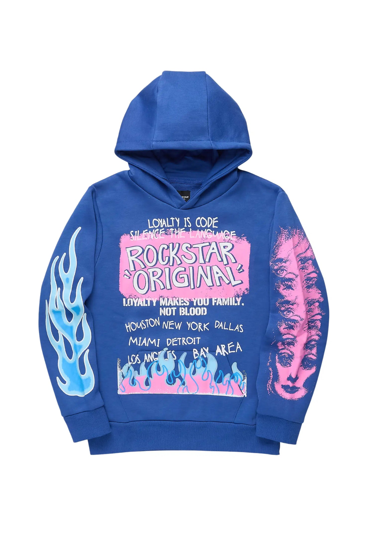 Girls Bena Royal Blue Graphic Hoodie