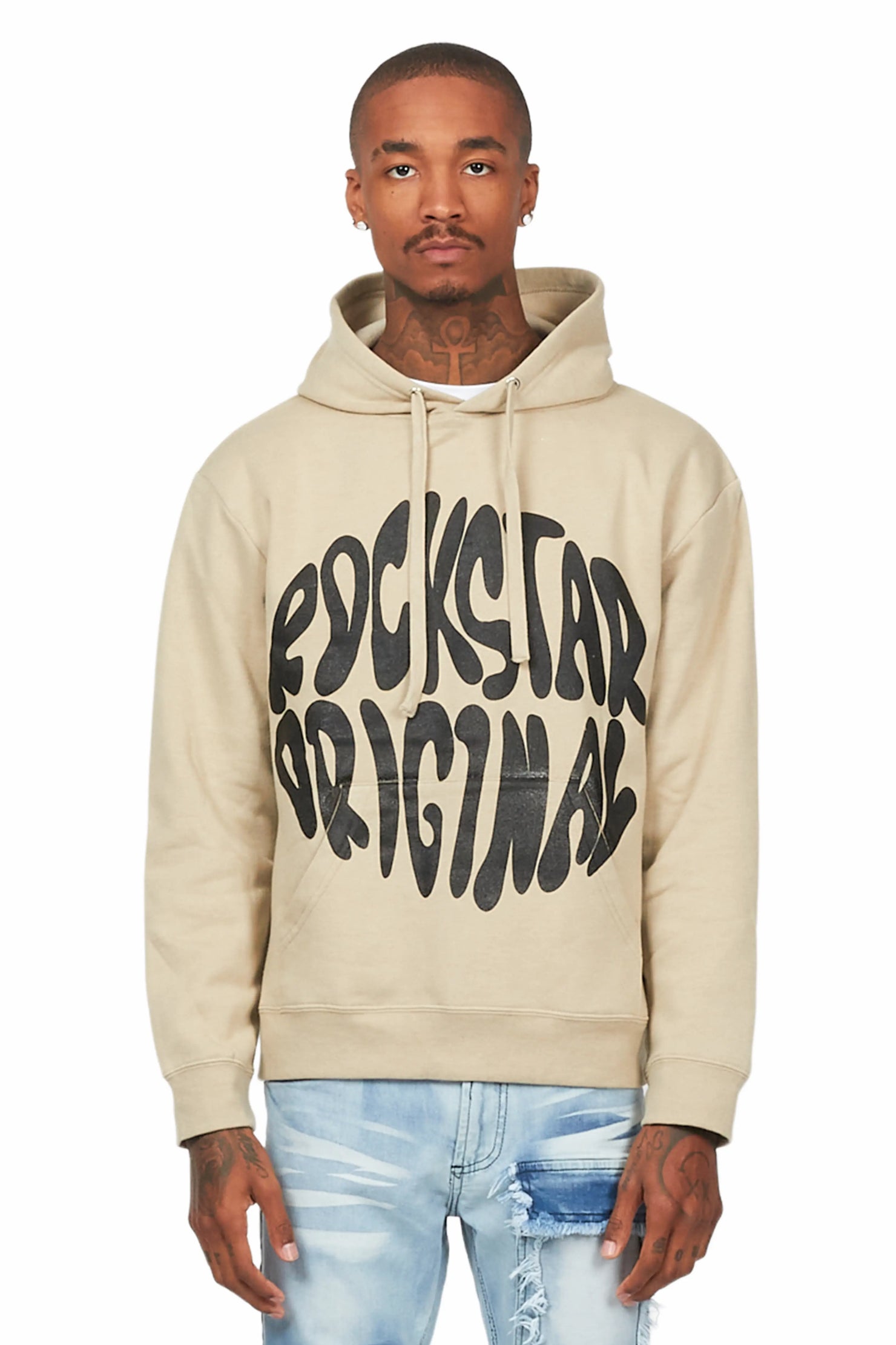 Thierry Beige Graphic Hoodie