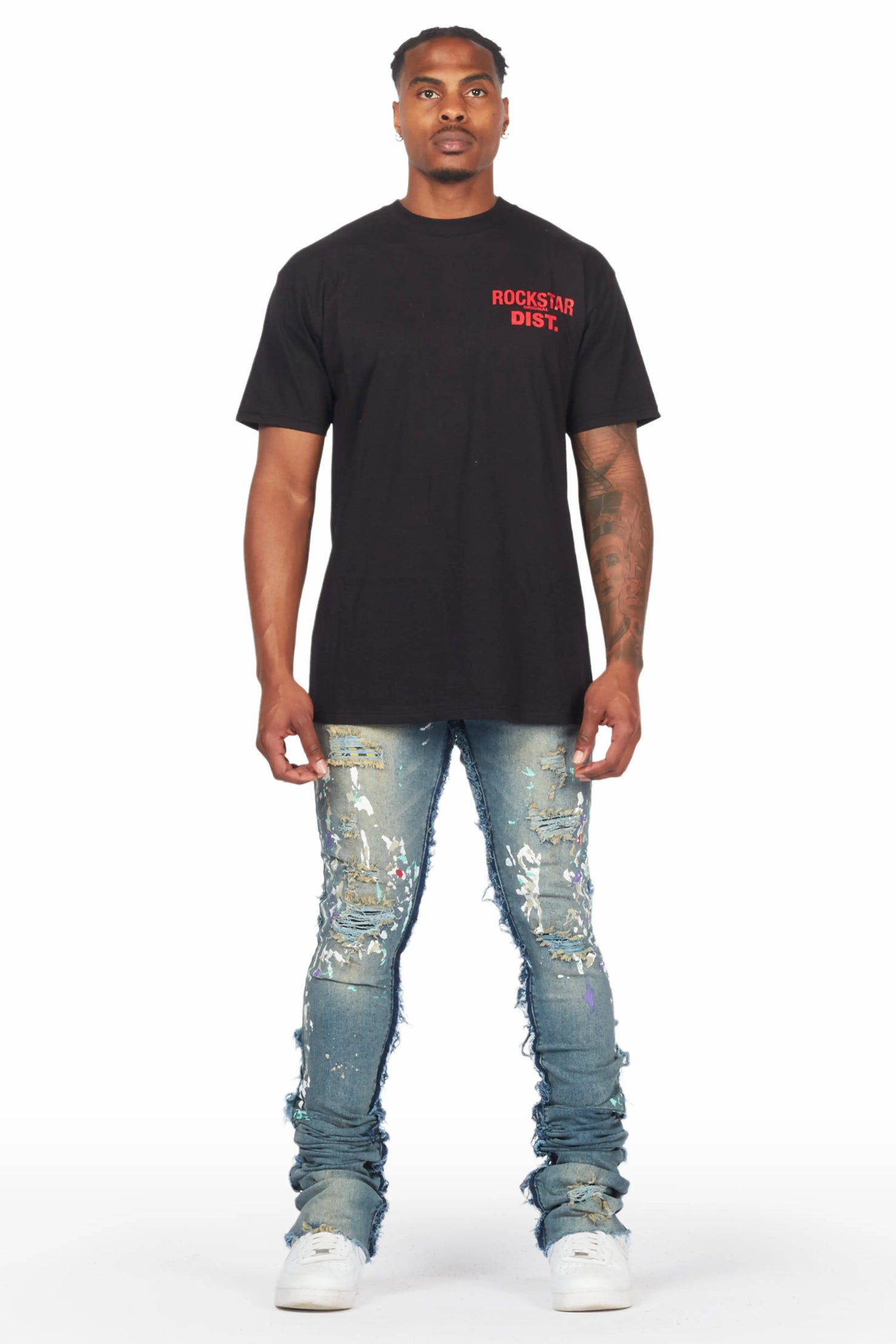 Taran Vintage Blue Super Stacked Flare Jean