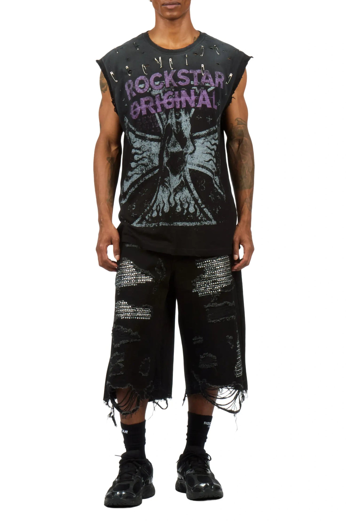 Mathey Black Rhinestone Jort