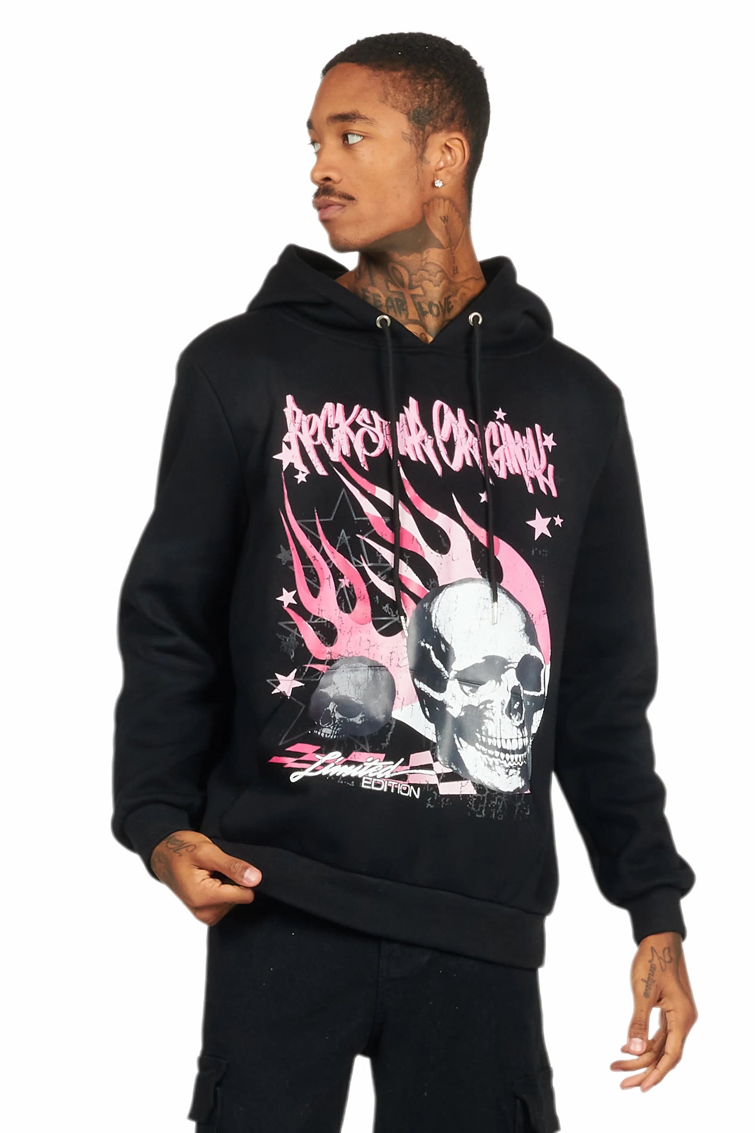 Anneso Black Graphic Hoodie