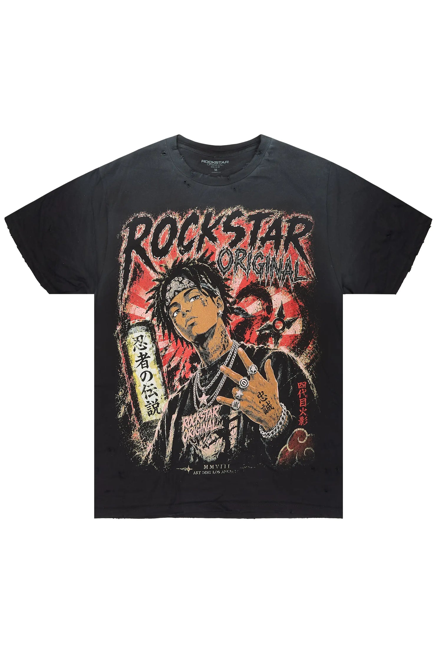 Montae Black Oversized Graphic T-Shirt